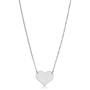 10k White Gold High Polish Heart Necklace (18 inch)