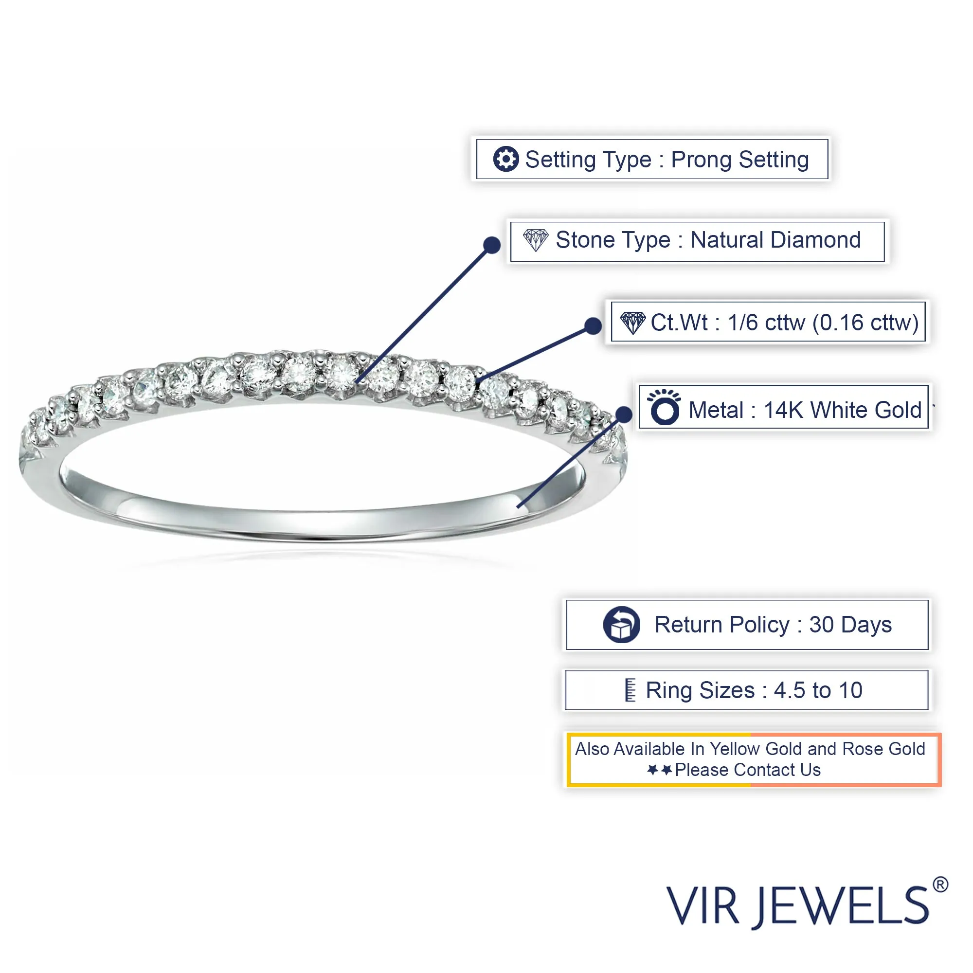 1/6 ctw Micropave Diamond Wedding Band in 14K White Gold Size 5