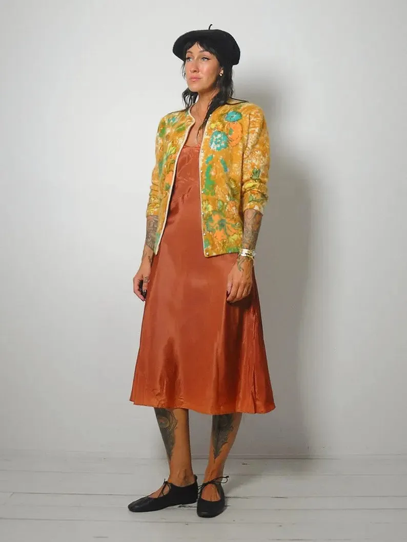 1960's Floral Angora Cardigan