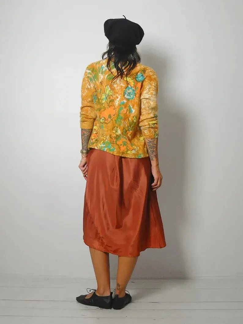 1960's Floral Angora Cardigan