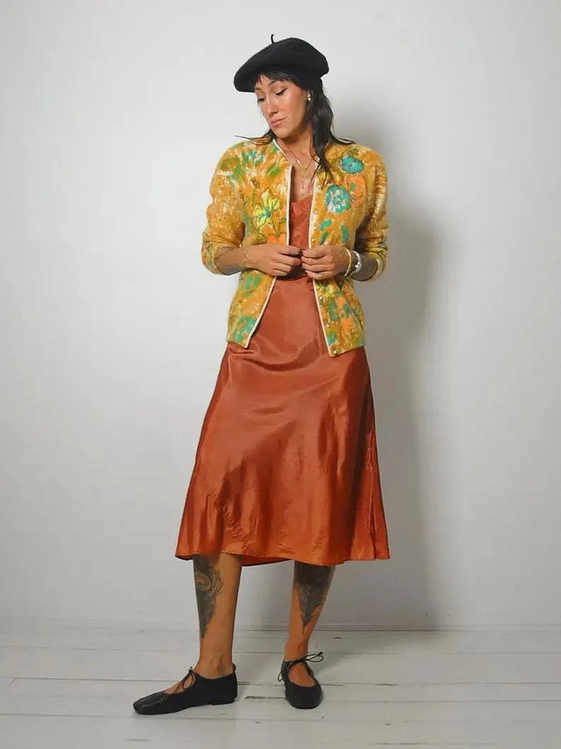 1960's Floral Angora Cardigan