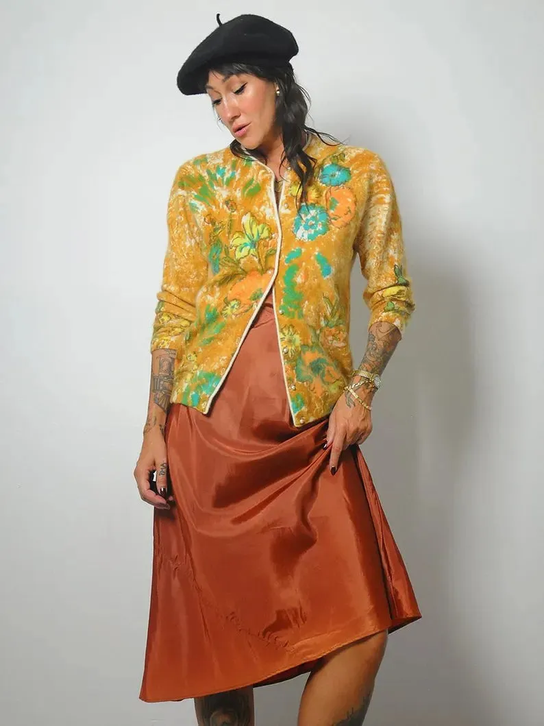 1960's Floral Angora Cardigan