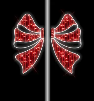 4 FT X 2 FT LED White & Red Bow Pole Banner