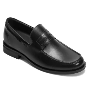 6 CM / 2.36 Inches CMR CHAMARIPA Men's Black Leather Elevator Loafers – Effortless Business Casual Style