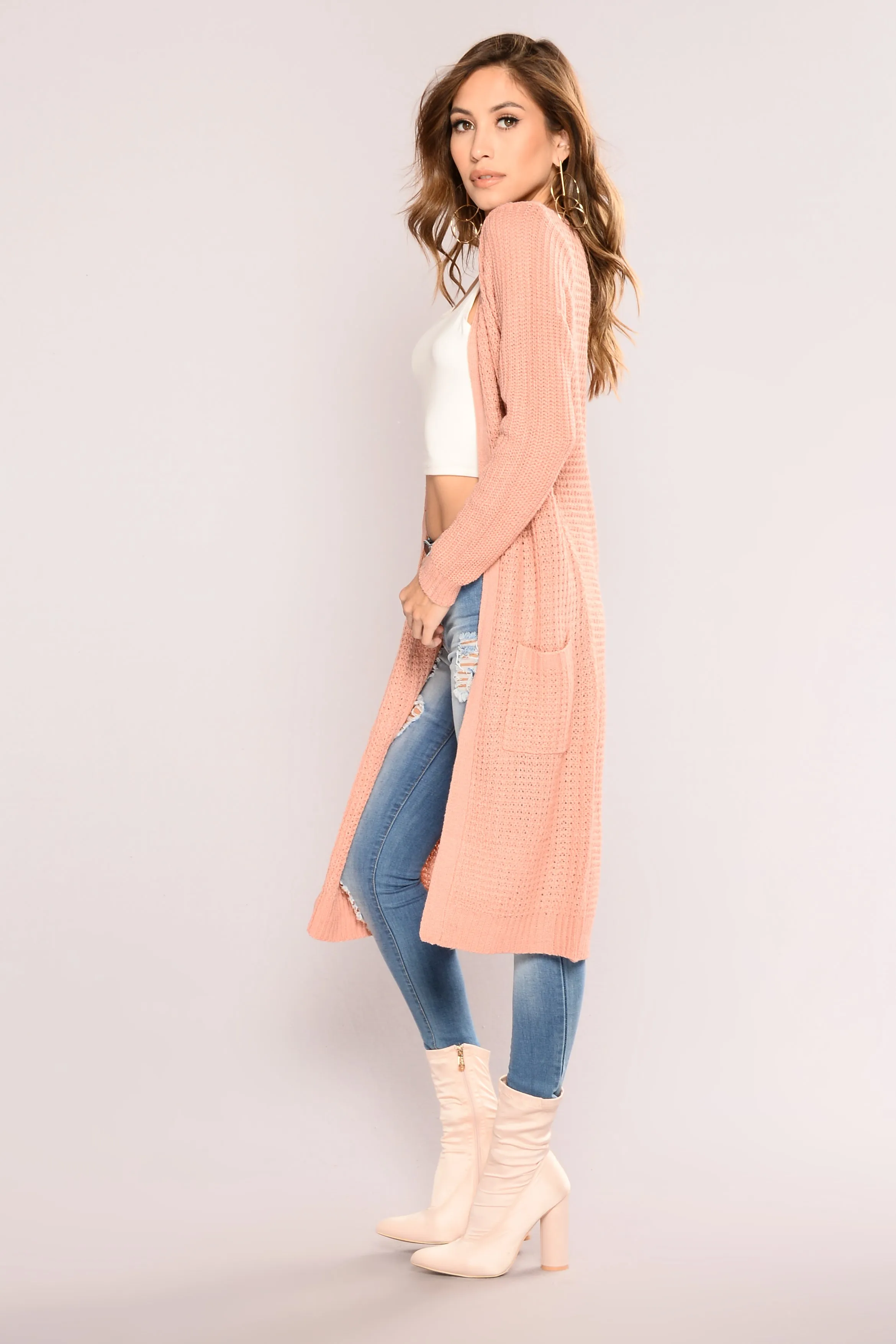 Abella Duster Sweater - Mauve