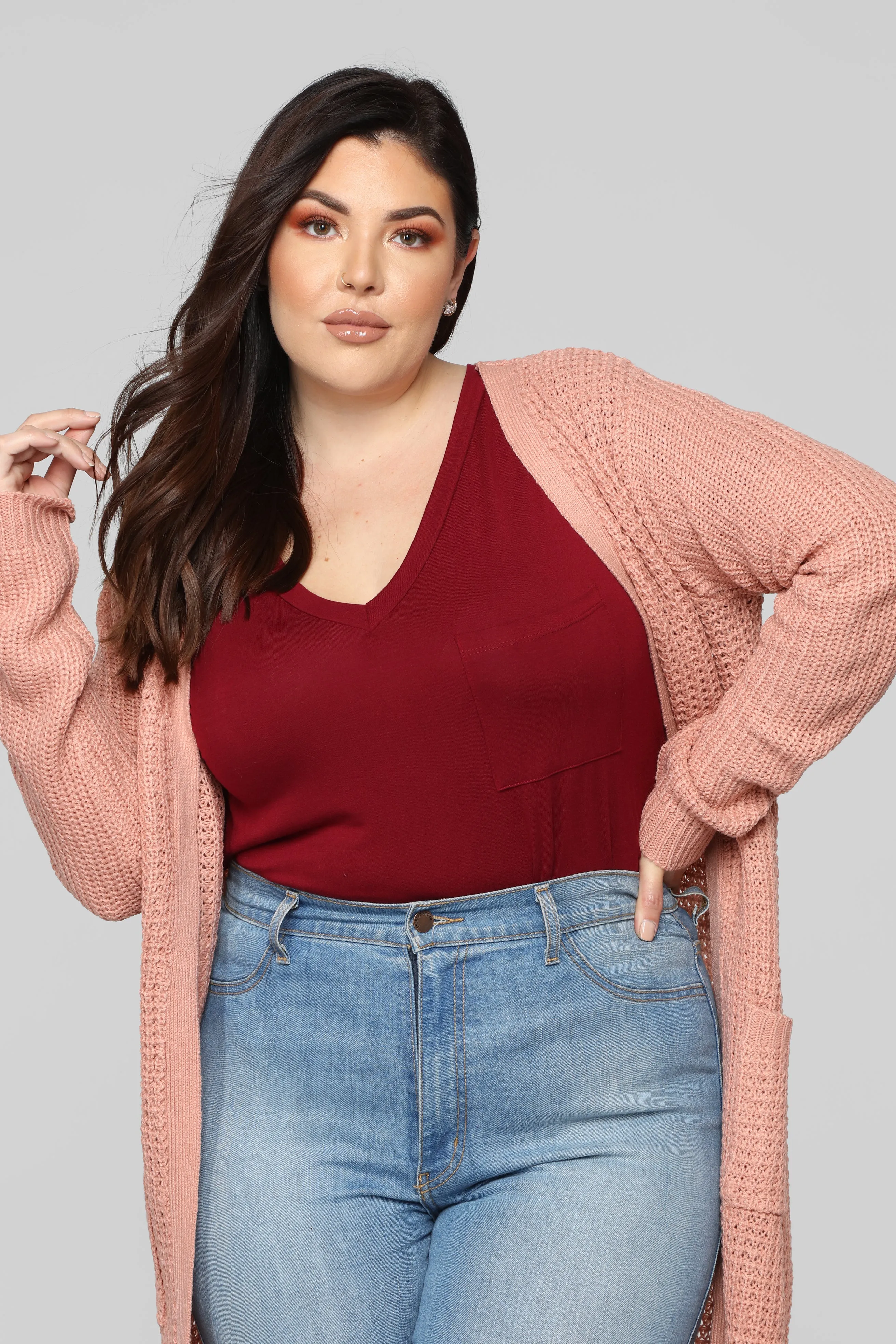 Abella Duster Sweater - Mauve