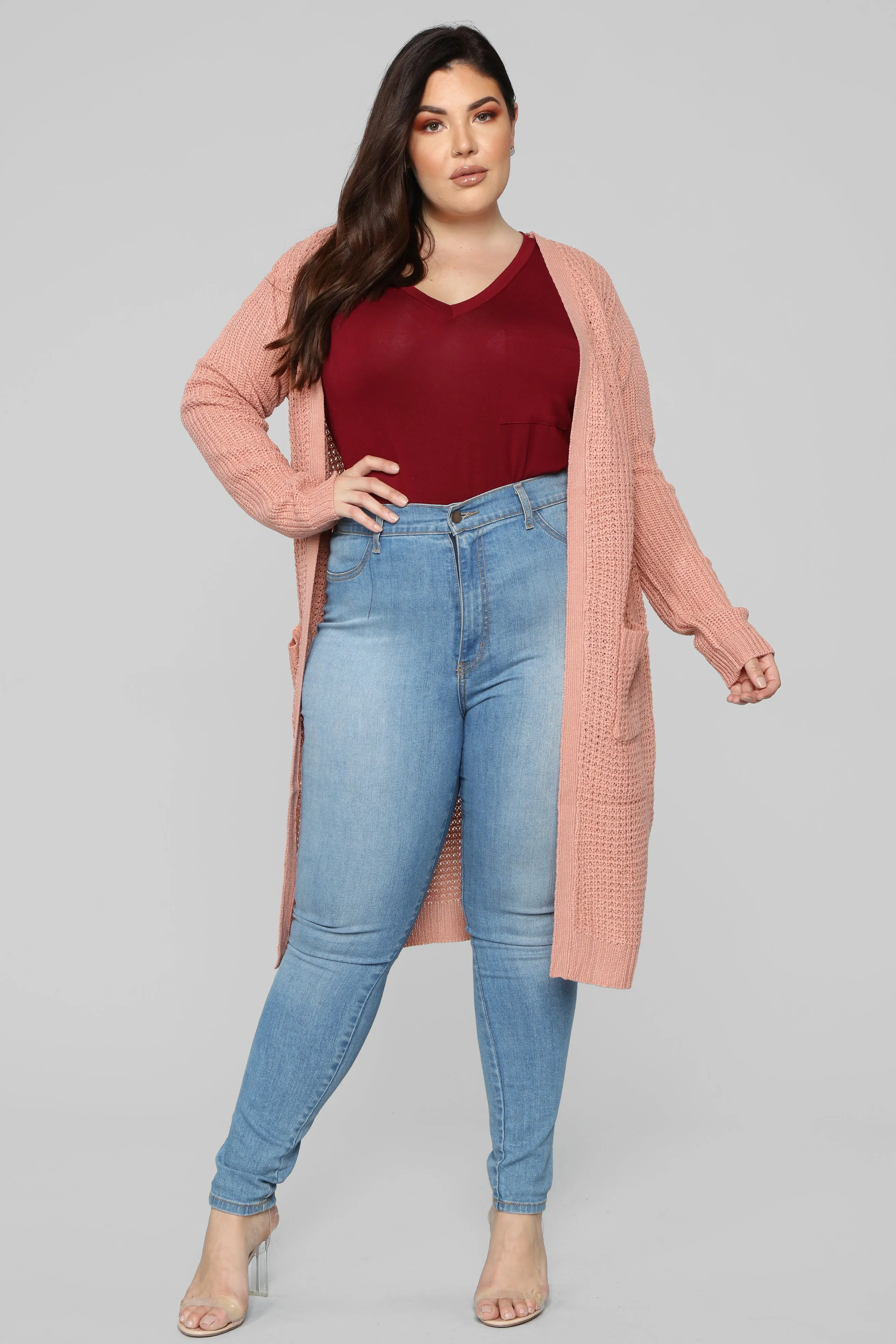 Abella Duster Sweater - Mauve