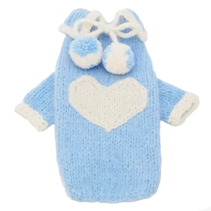 Angora Pom Pom Heart Sweater