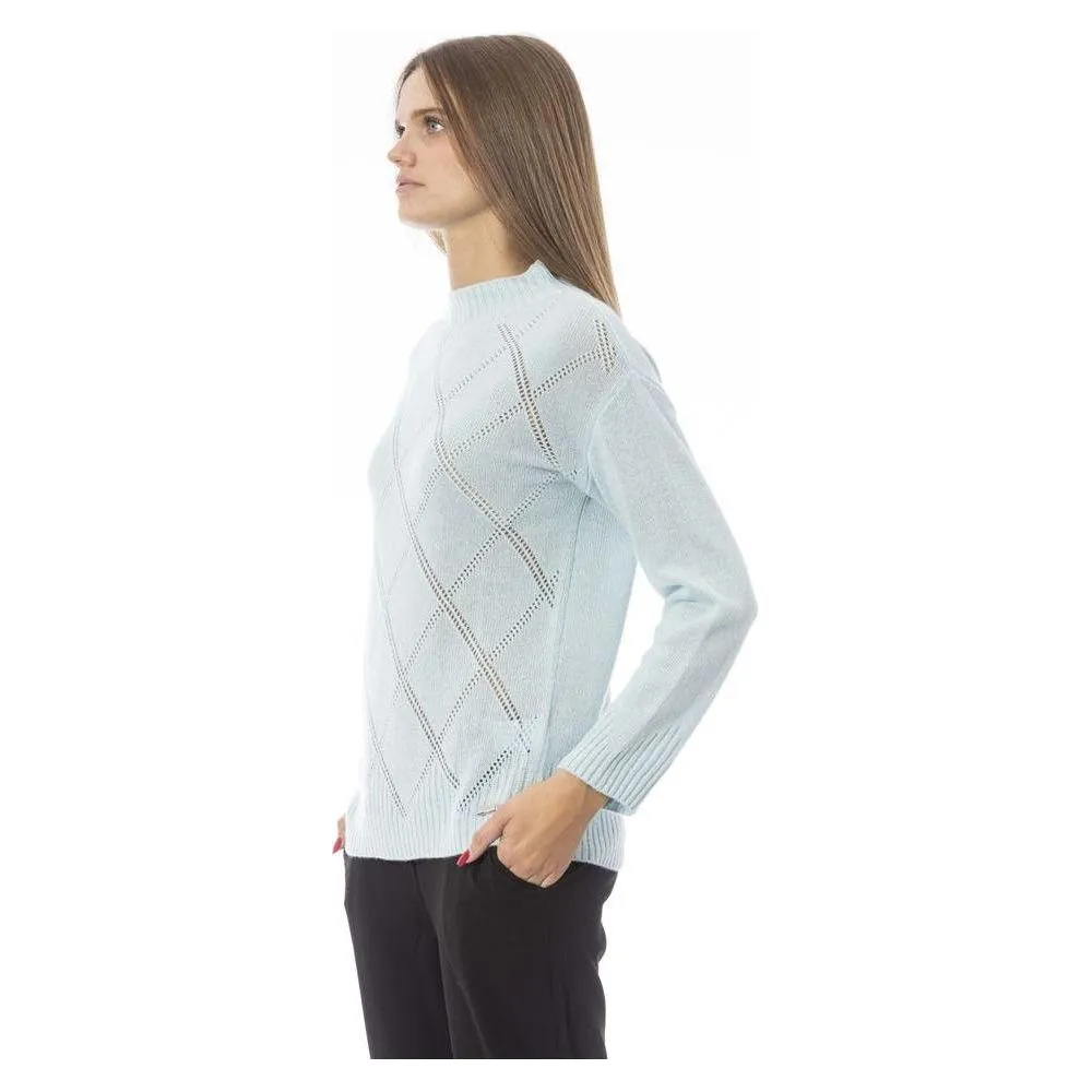 Baldinini Trend Light Blue Cashmere Women Sweater