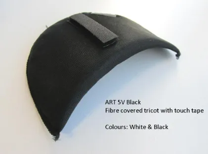 Black Covered Shoulder Pads with Velcro - 7mm