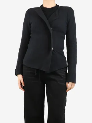 Black wool and angora-blend jacket - size UK 10