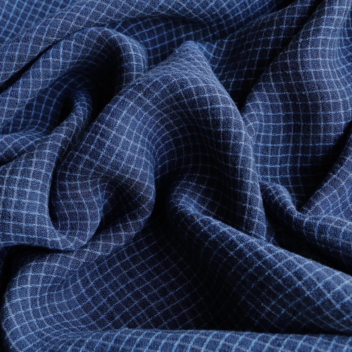 Blue Water Check Linen