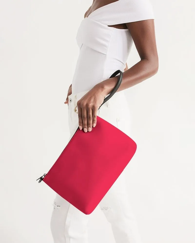 Bright Pink Red Zip Pouch | Bright Pure Pink Red | C0M100Y75K0