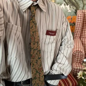 Business Casual Striped Button-Up Shirt