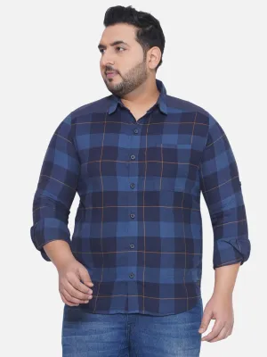 Carhartt - plus size men's regular fit Blue checked full sleeve casual shirt
