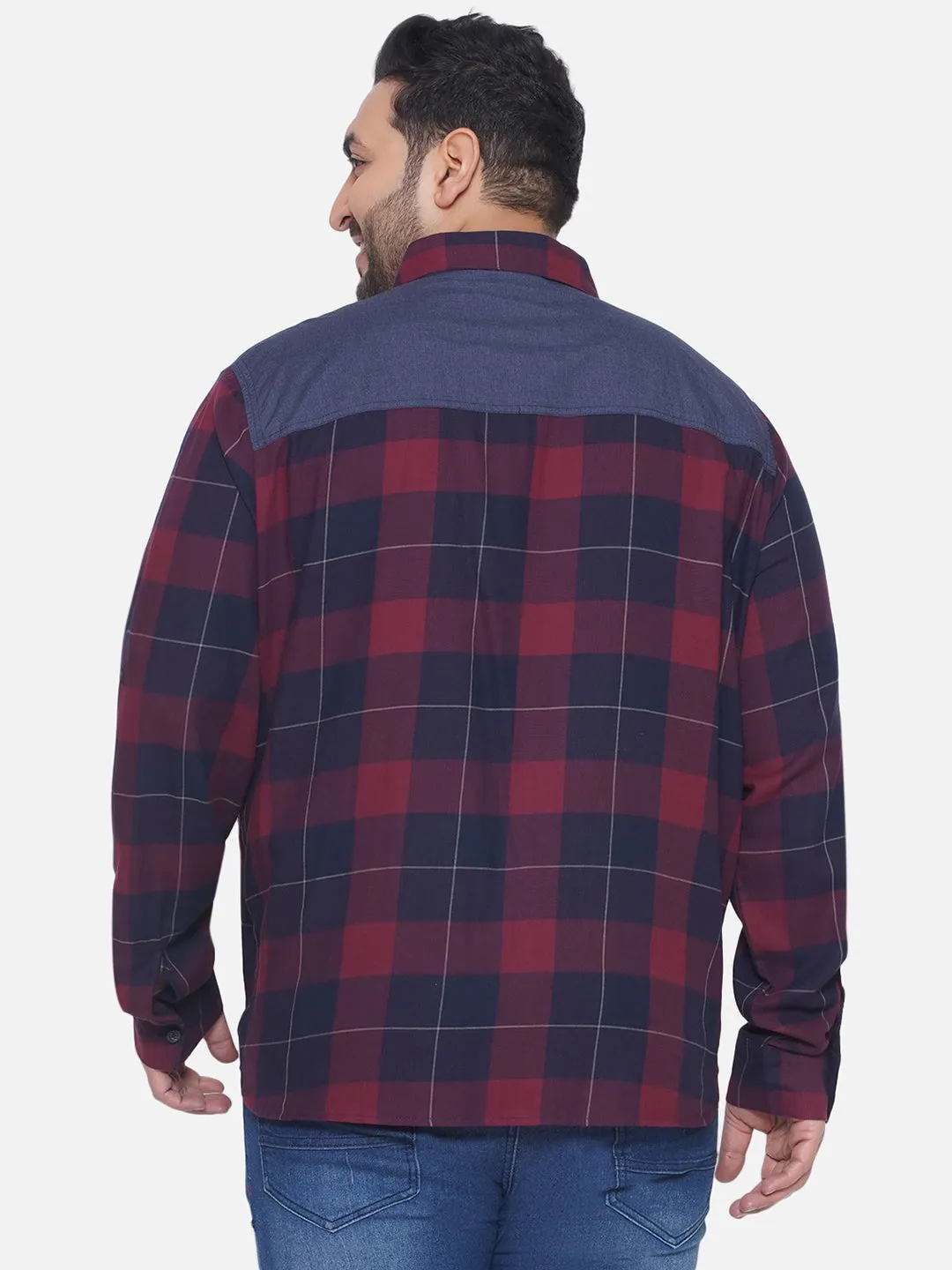 Carhartt - Plus Size Men's Regular Fit Maroon & Black Checked Full Sleeve Casual Shirt