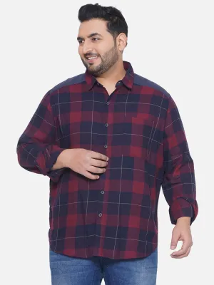 Carhartt - Plus Size Men's Regular Fit Maroon & Black Checked Full Sleeve Casual Shirt