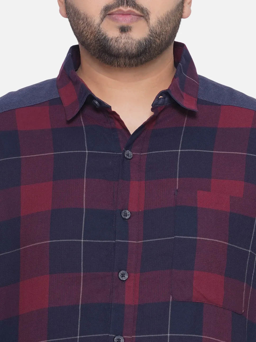 Carhartt - Plus Size Men's Regular Fit Maroon & Black Checked Full Sleeve Casual Shirt