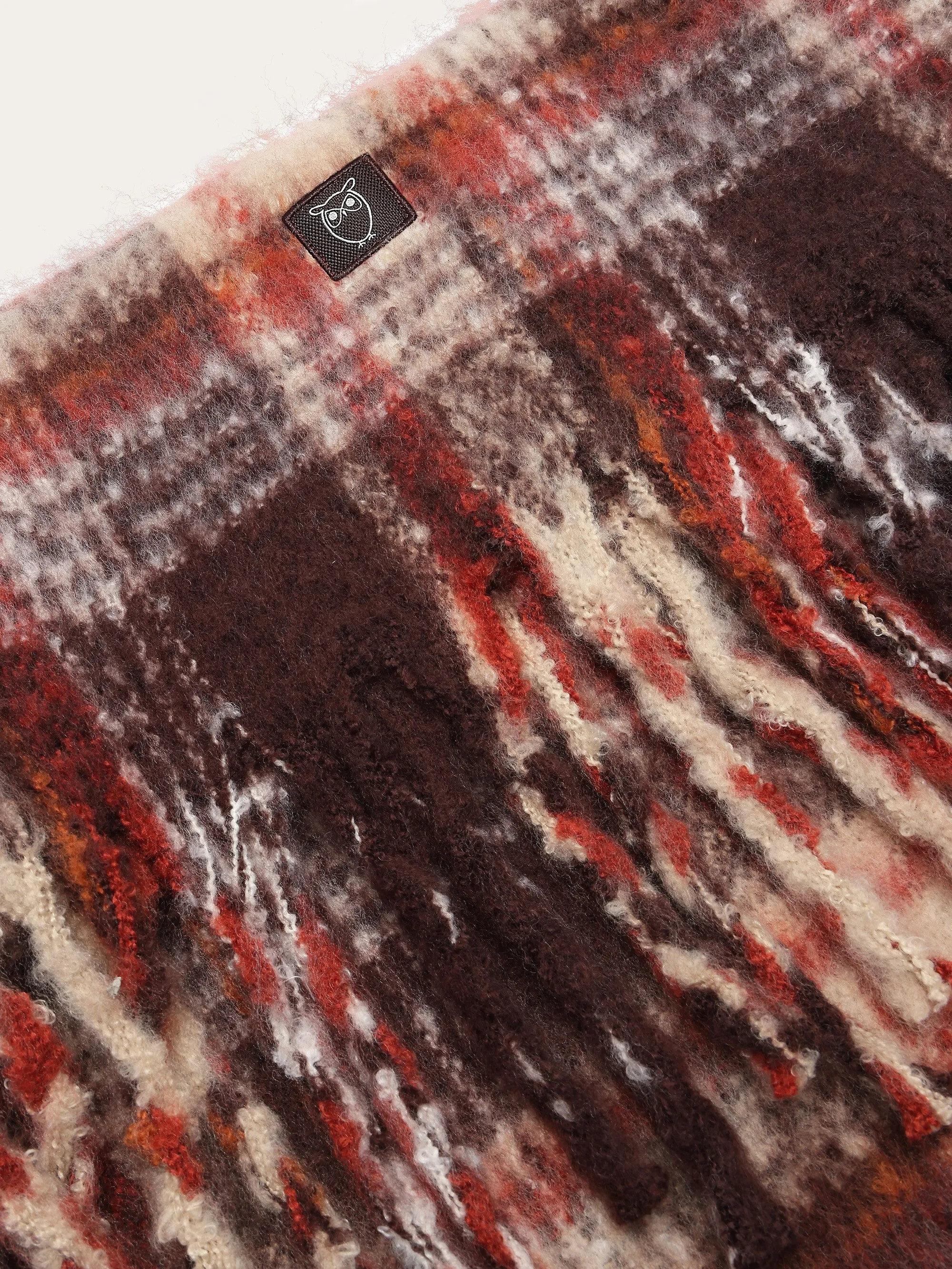 Checked scarf - GRS/Vegan - Brown check