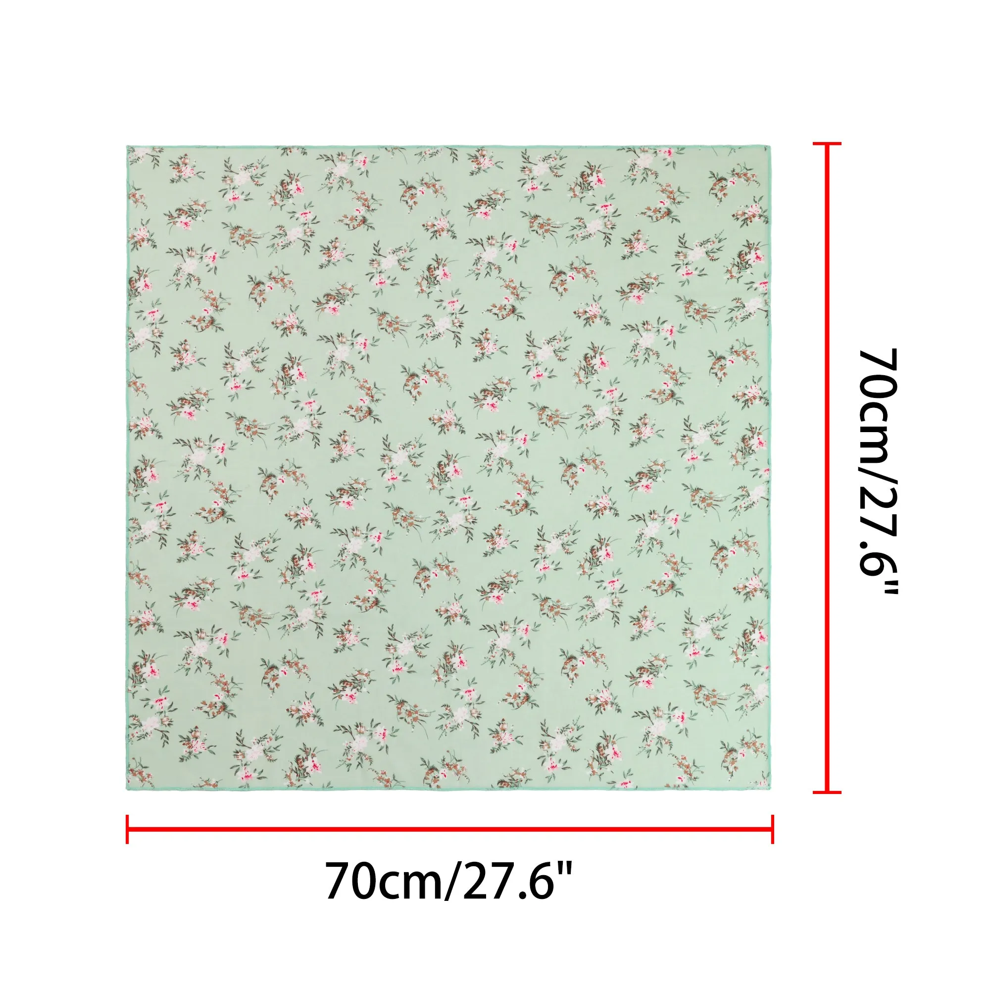 Chiffon Floral Print Square Kerchief Neck Scarf Neckerchief