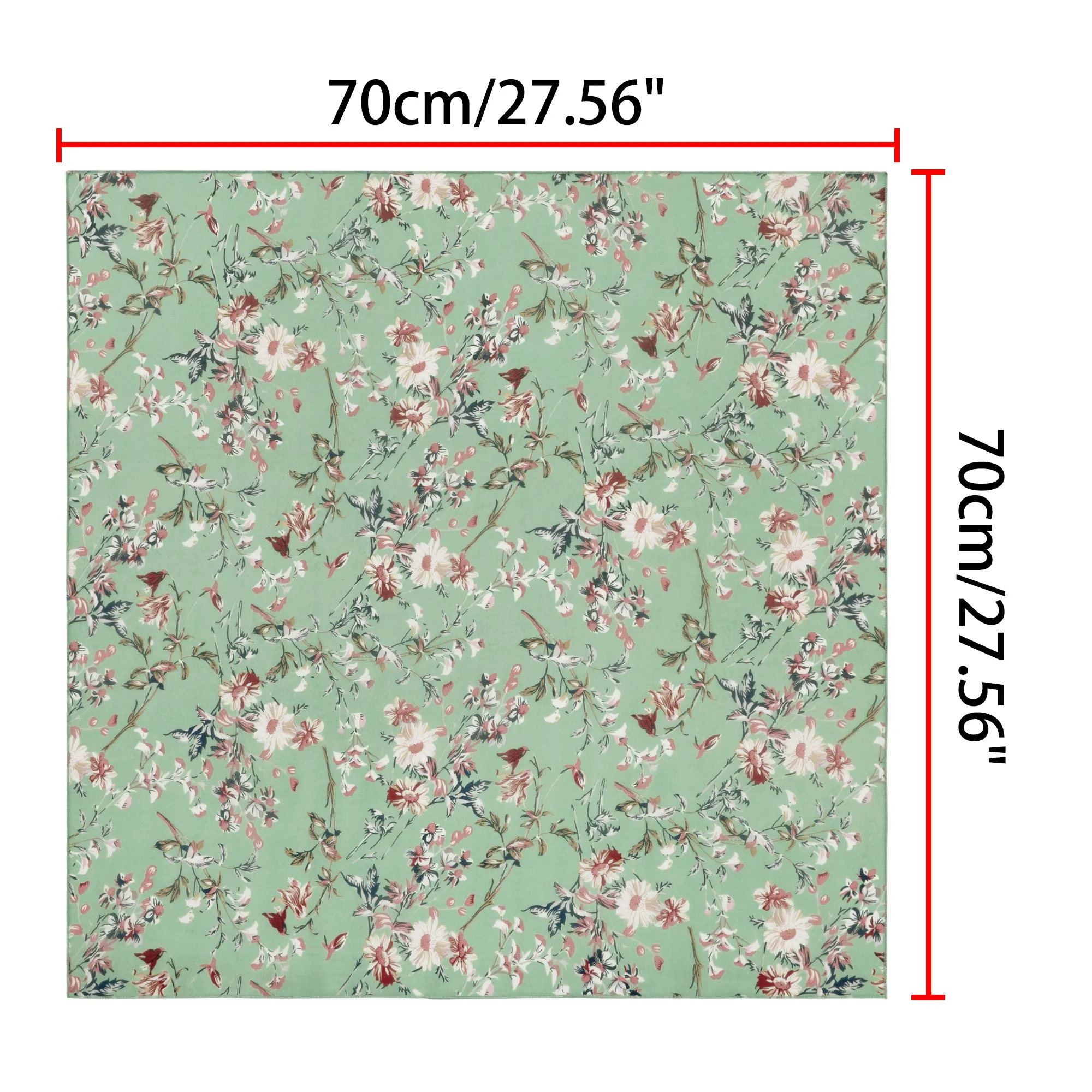 Chiffon Floral Print Square Kerchief Neck Scarf Neckerchief