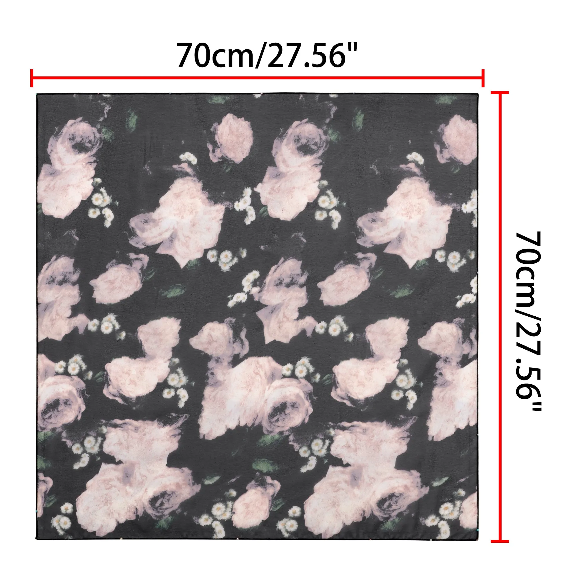 Chiffon Floral Print Square Kerchief Neck Scarf Neckerchief