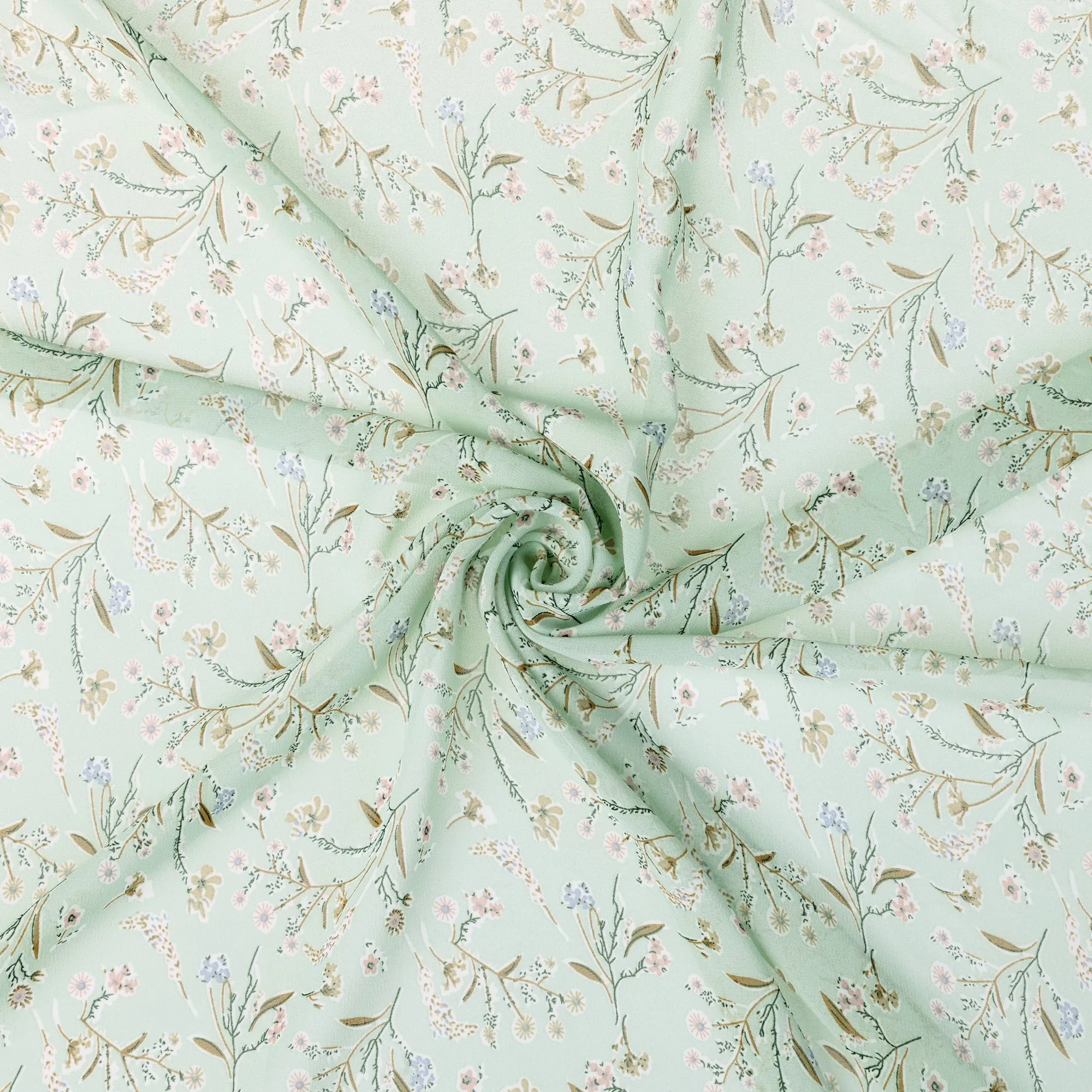 Chiffon Floral Print Square Kerchief Neck Scarf Neckerchief