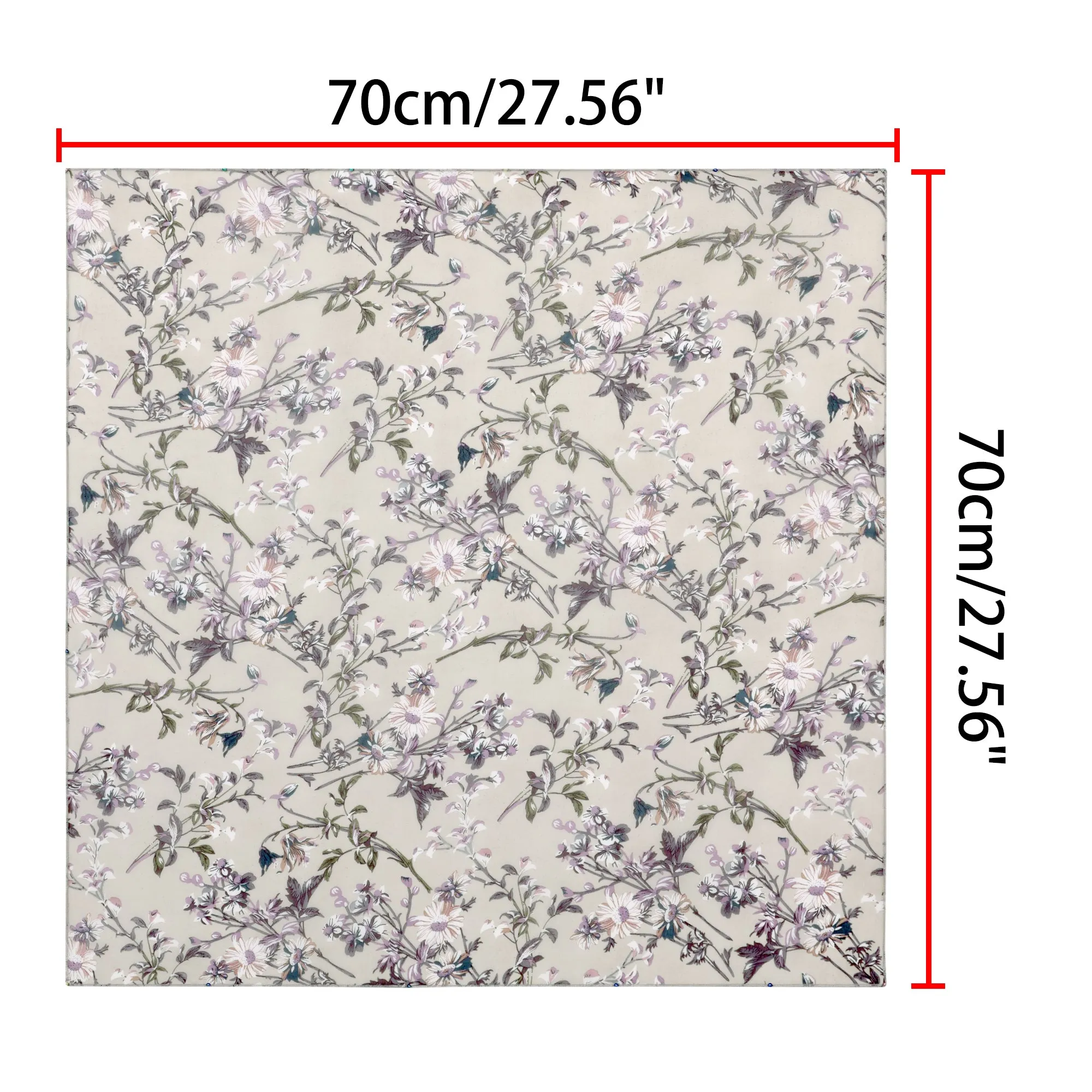 Chiffon Floral Print Square Kerchief Neck Scarf Neckerchief