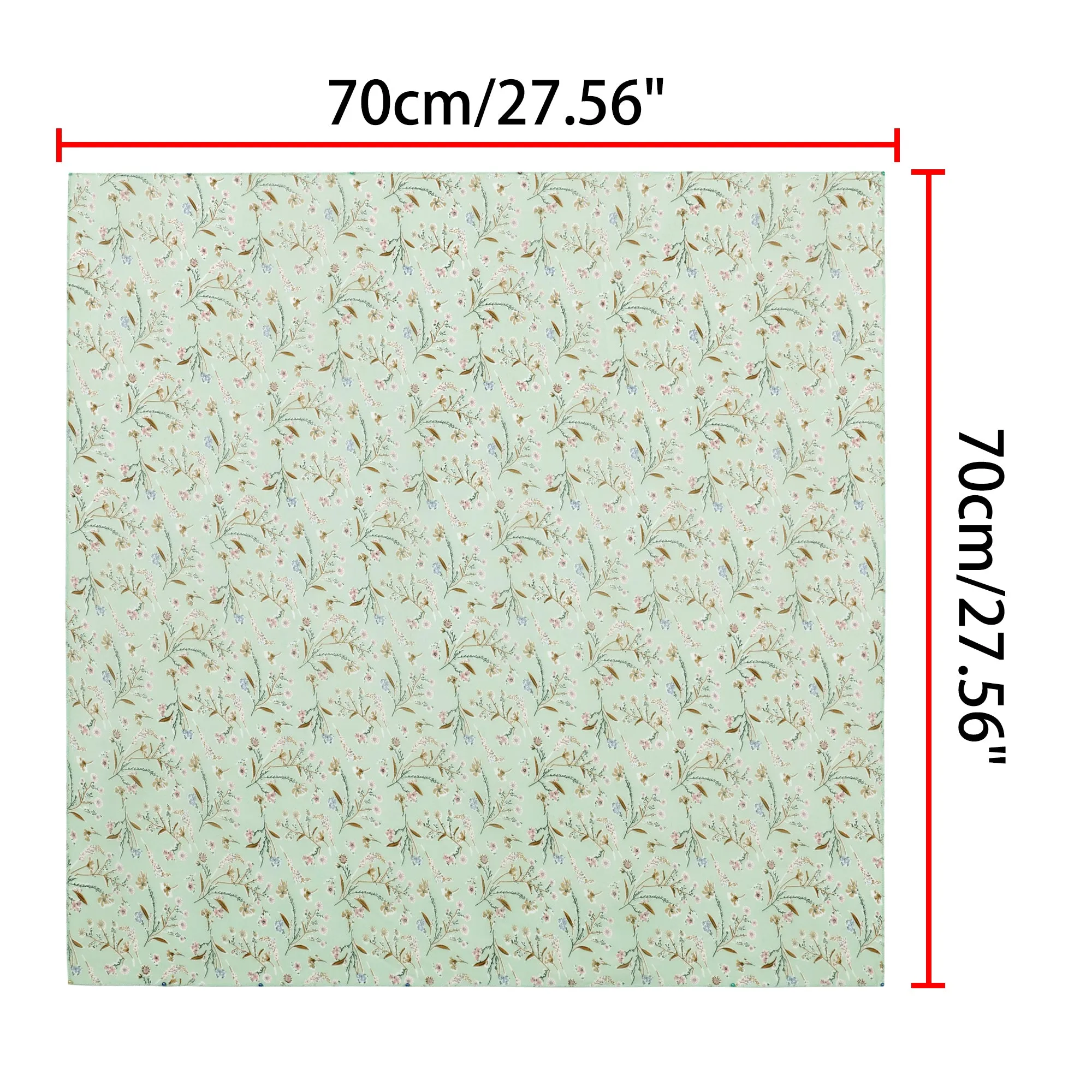 Chiffon Floral Print Square Kerchief Neck Scarf Neckerchief