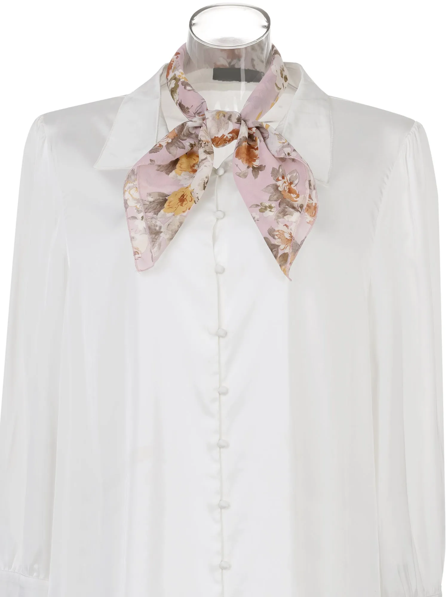 Chiffon Floral Print Square Kerchief Neck Scarf Neckerchief