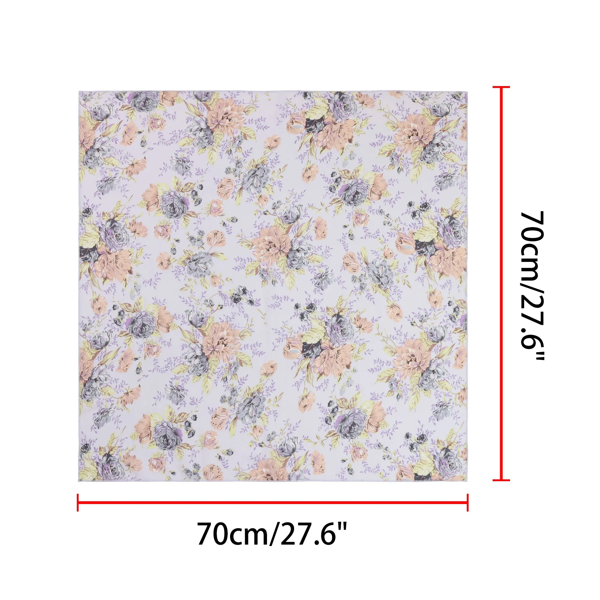 Chiffon Floral Print Square Kerchief Neck Scarf Neckerchief