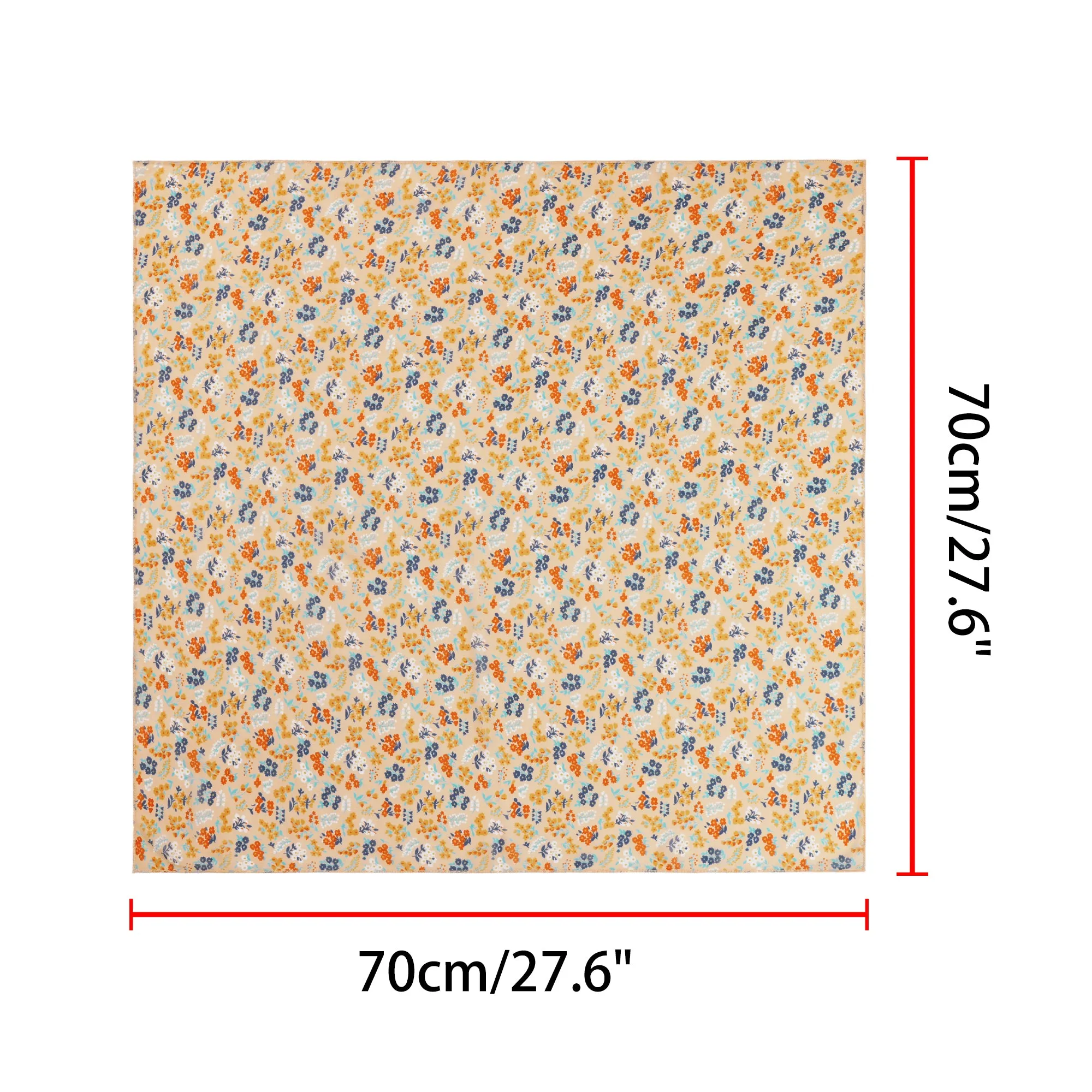 Chiffon Floral Print Square Kerchief Neck Scarf Neckerchief