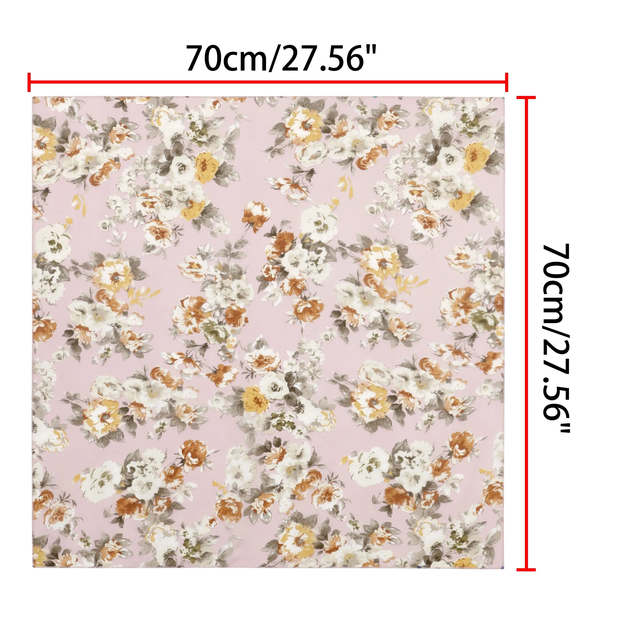 Chiffon Floral Print Square Kerchief Neck Scarf Neckerchief