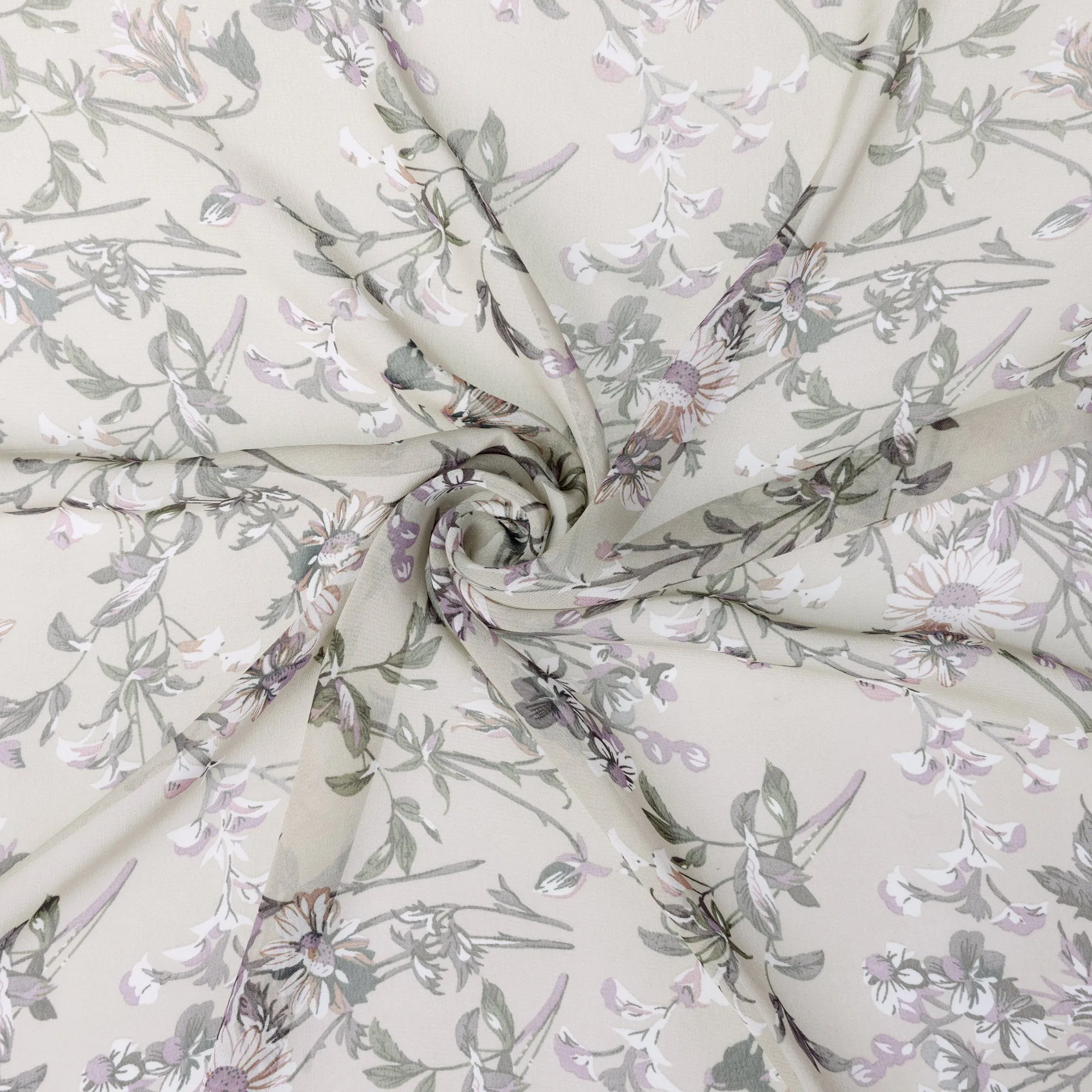 Chiffon Floral Print Square Kerchief Neck Scarf Neckerchief