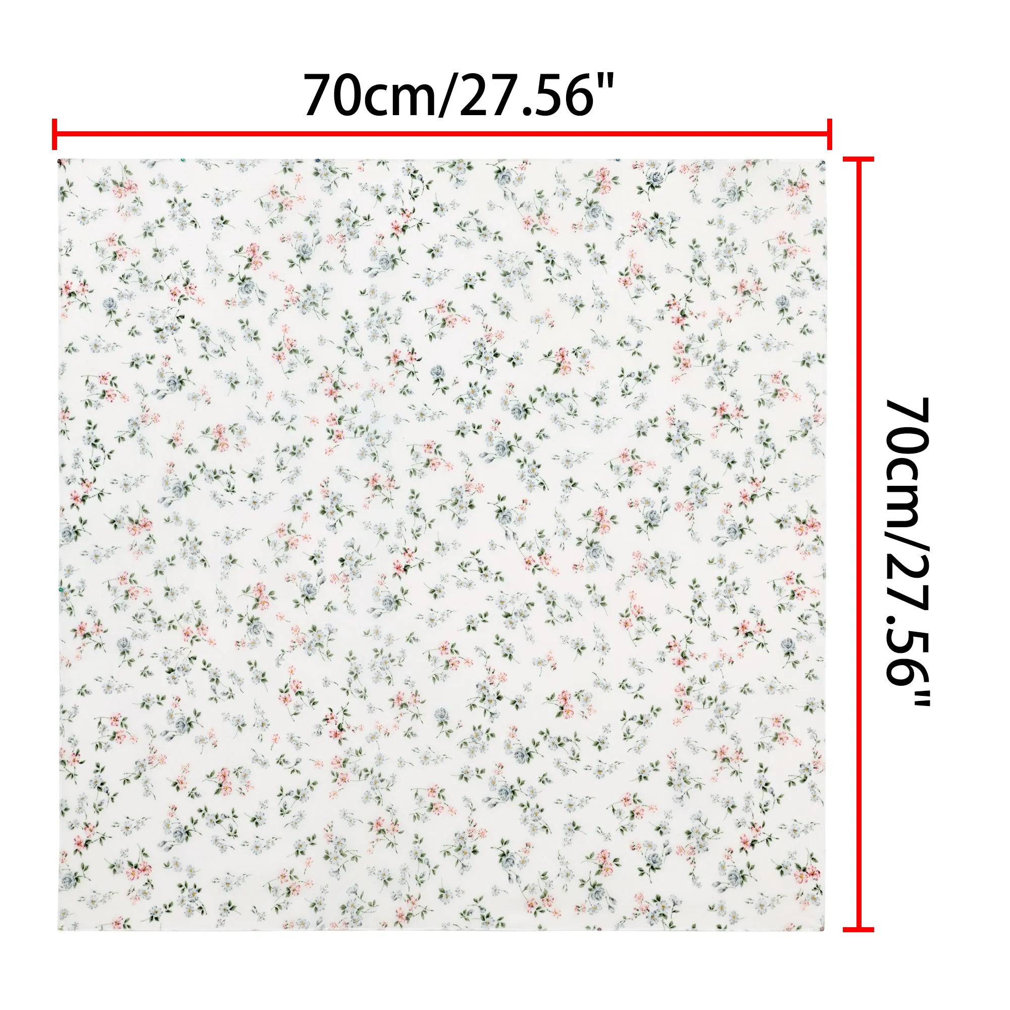 Chiffon Floral Print Square Kerchief Neck Scarf Neckerchief