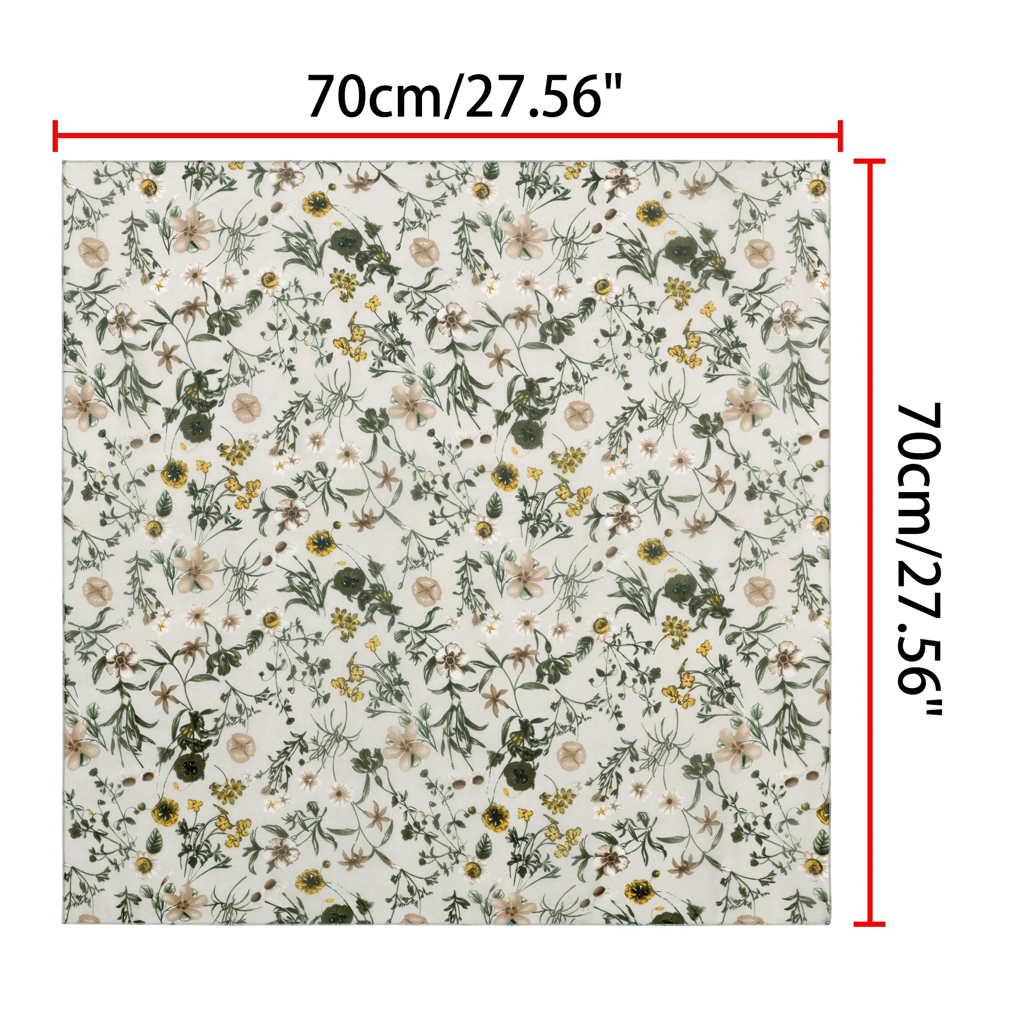 Chiffon Floral Print Square Kerchief Neck Scarf Neckerchief