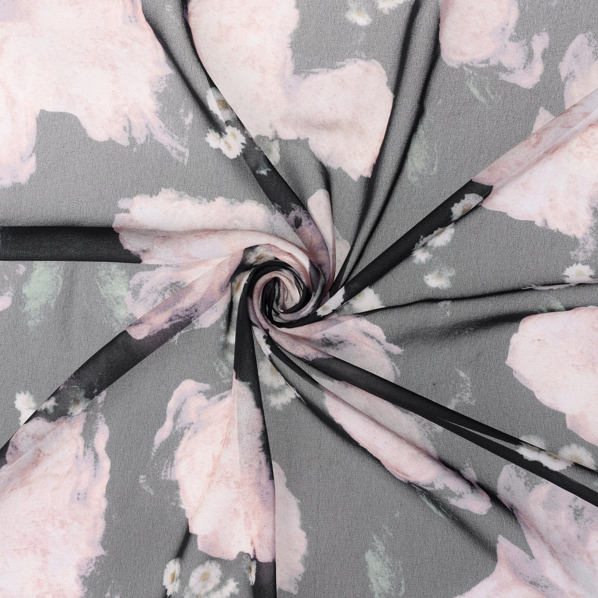 Chiffon Floral Print Square Kerchief Neck Scarf Neckerchief