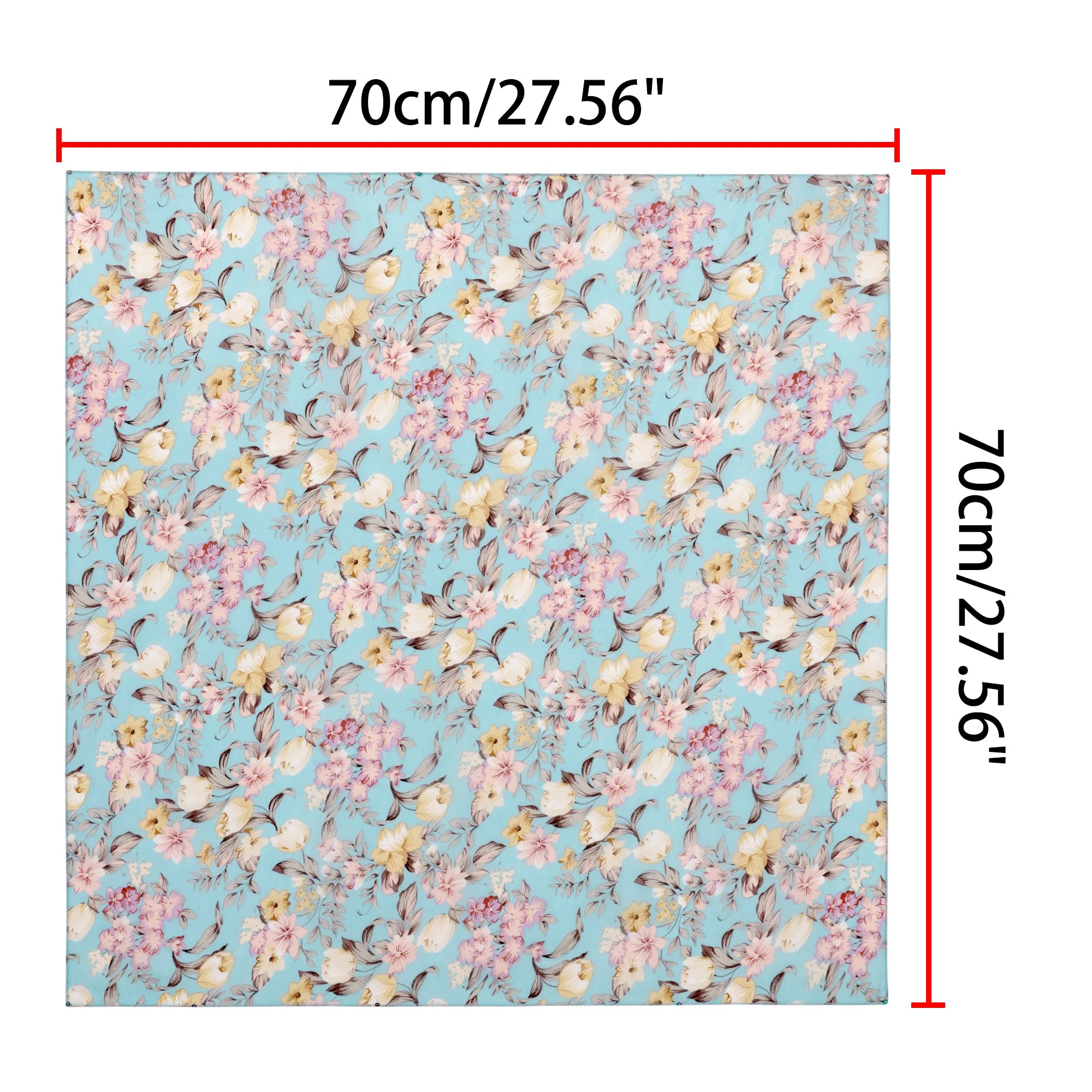 Chiffon Floral Print Square Kerchief Neck Scarf Neckerchief