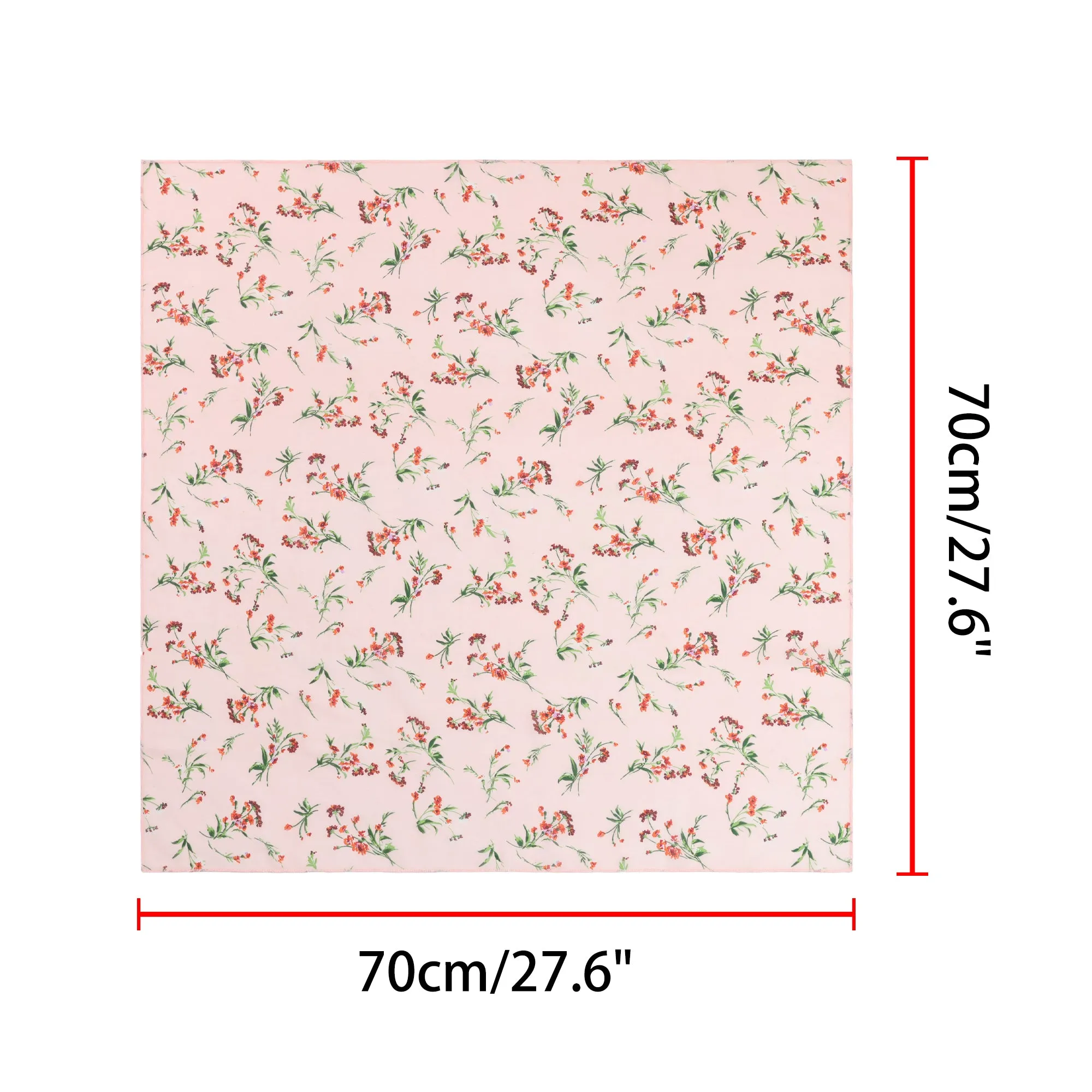 Chiffon Floral Print Square Kerchief Neck Scarf Neckerchief