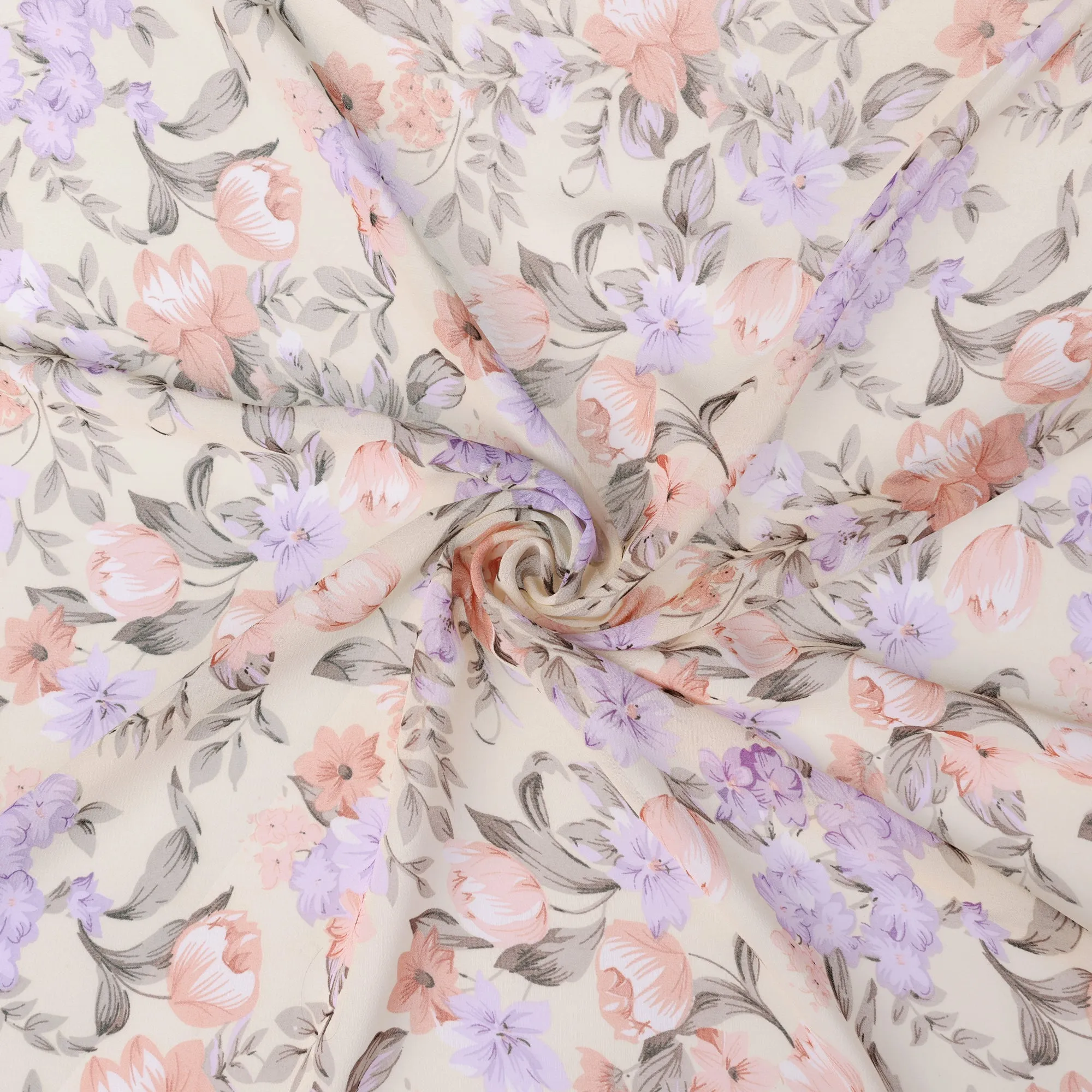Chiffon Floral Print Square Kerchief Neck Scarf Neckerchief
