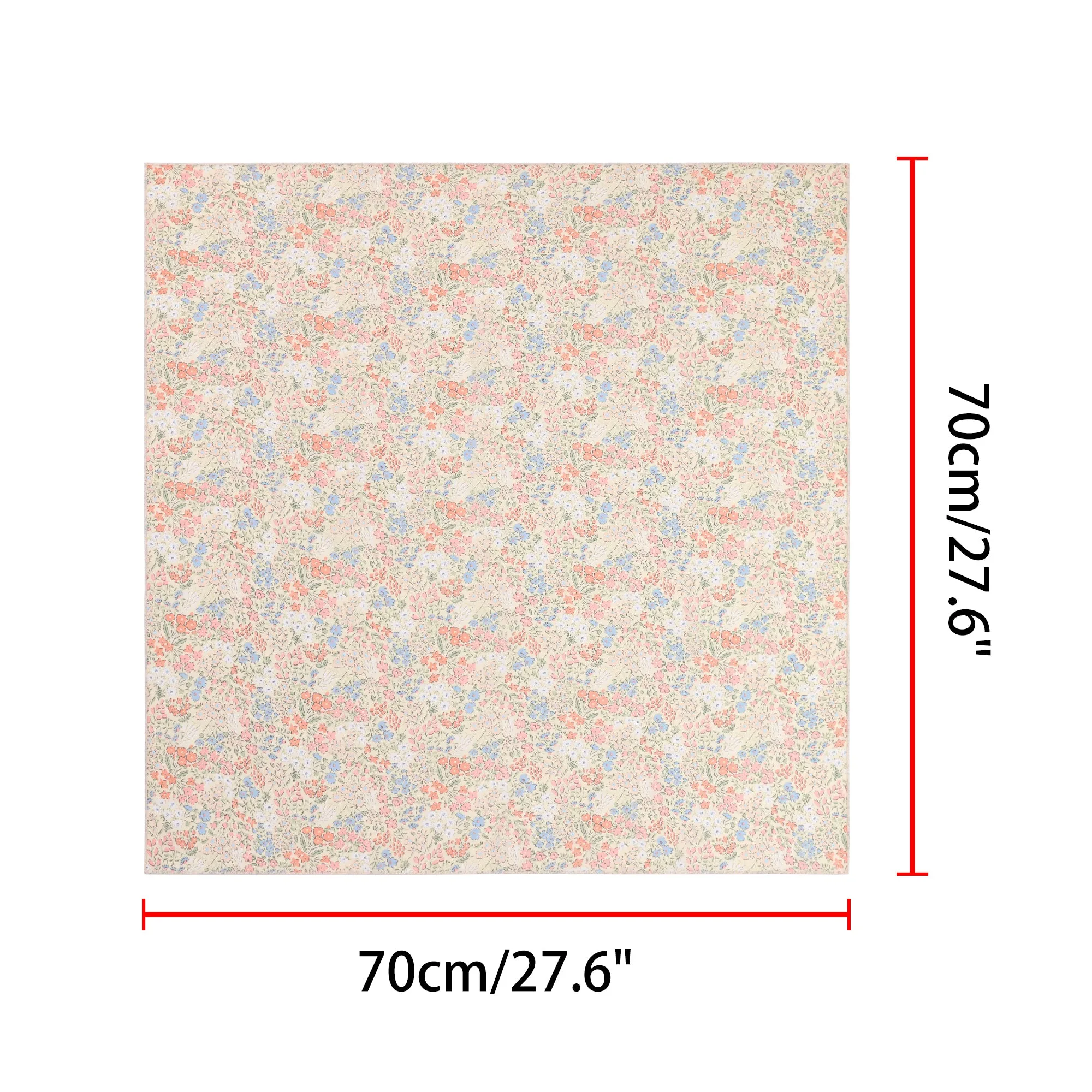 Chiffon Floral Print Square Kerchief Neck Scarf Neckerchief