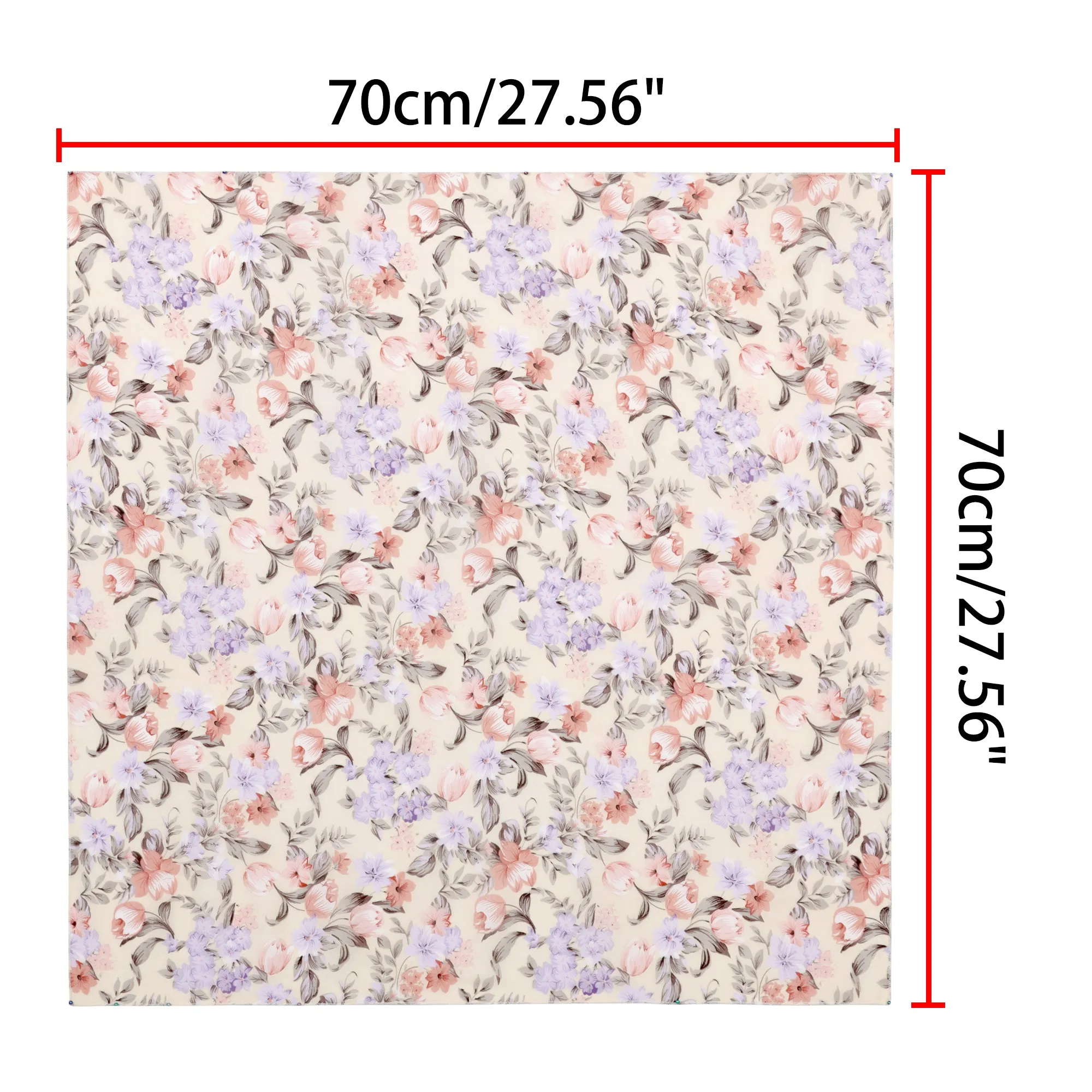 Chiffon Floral Print Square Kerchief Neck Scarf Neckerchief