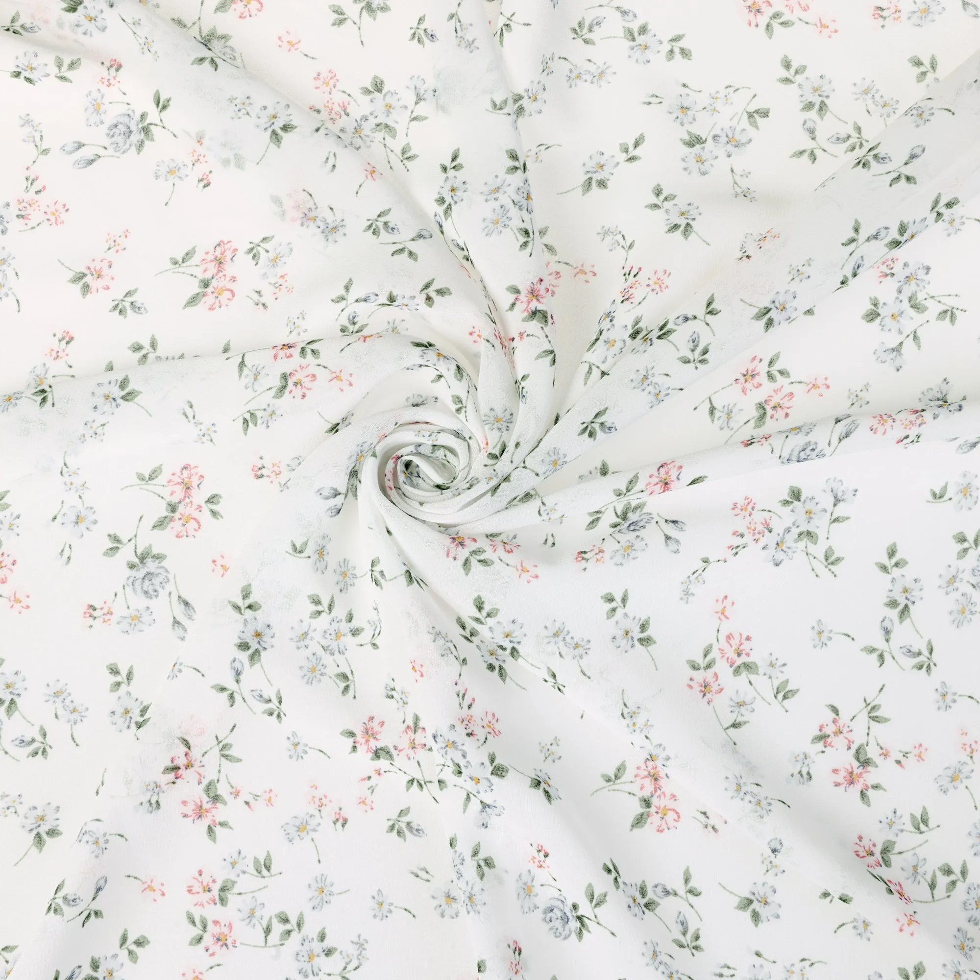 Chiffon Floral Print Square Kerchief Neck Scarf Neckerchief