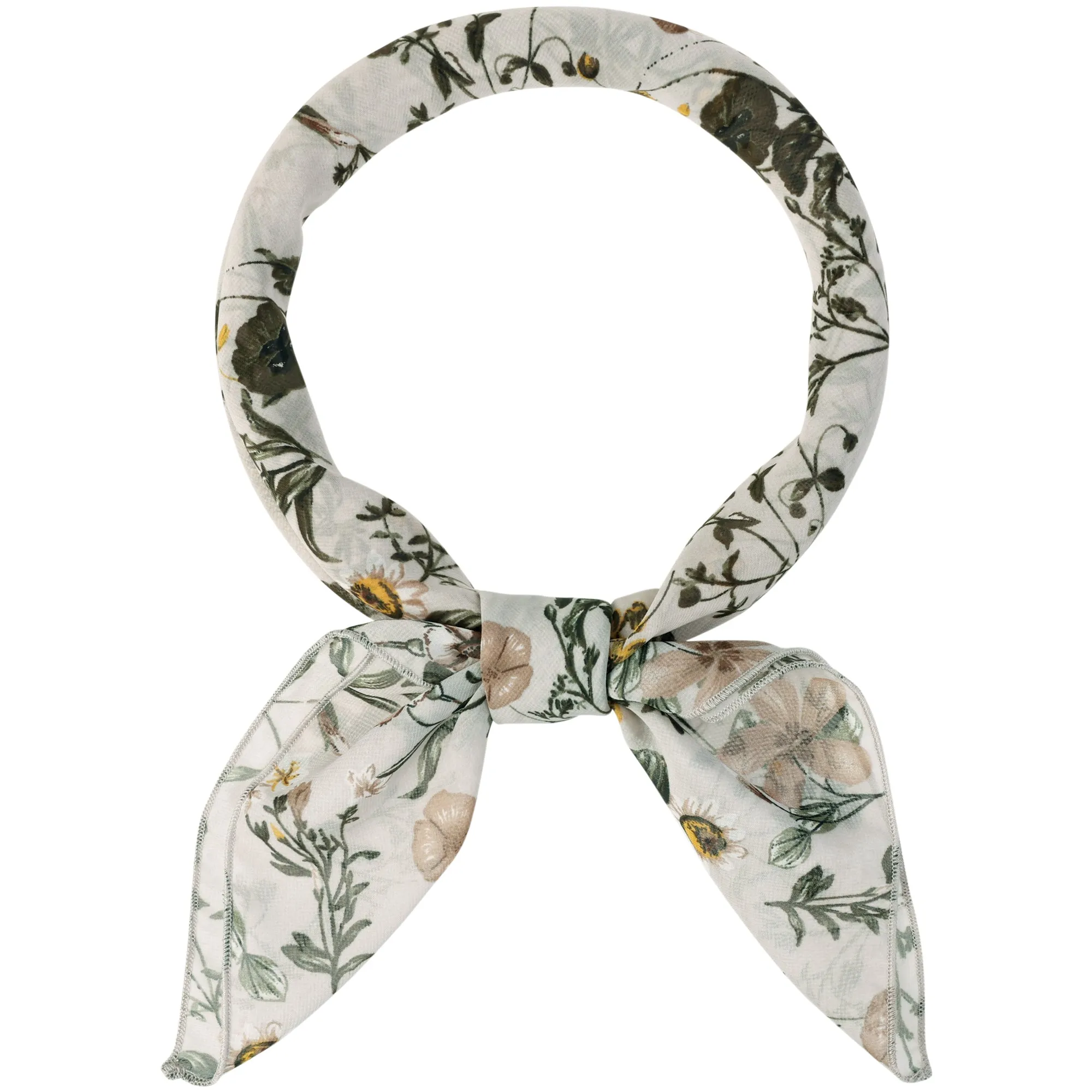 Chiffon Floral Print Square Kerchief Neck Scarf Neckerchief