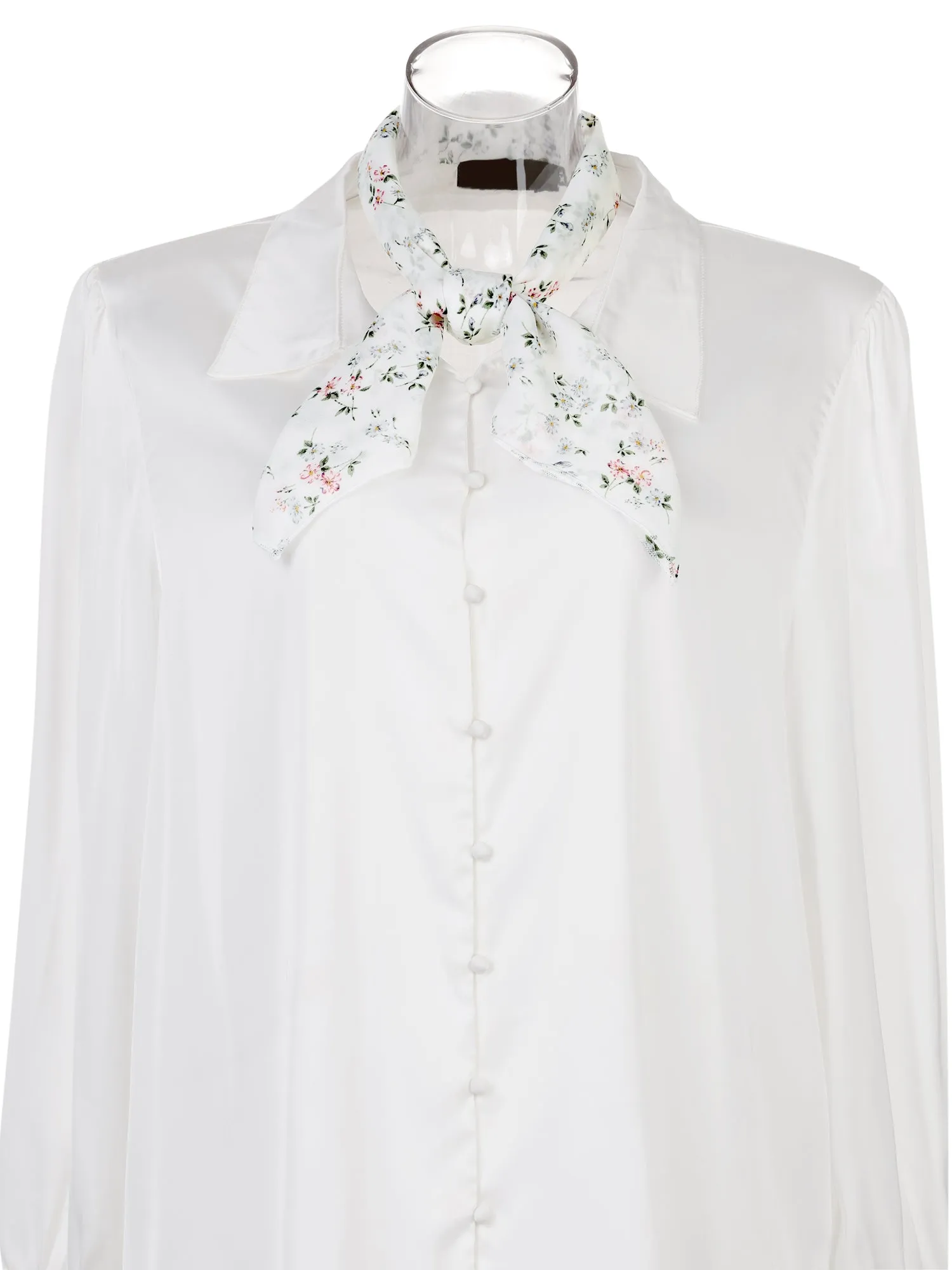 Chiffon Floral Print Square Kerchief Neck Scarf Neckerchief