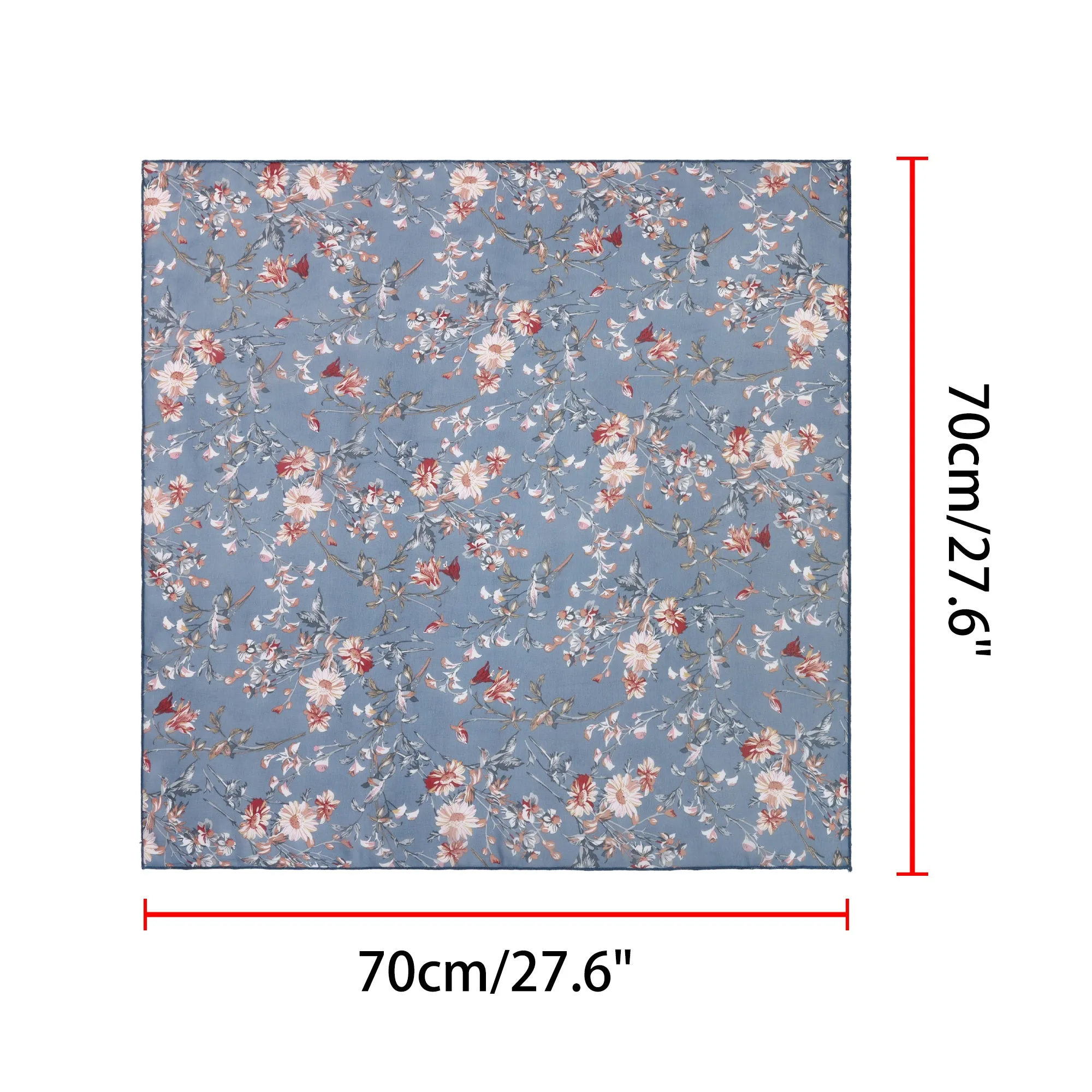 Chiffon Floral Print Square Kerchief Neck Scarf Neckerchief