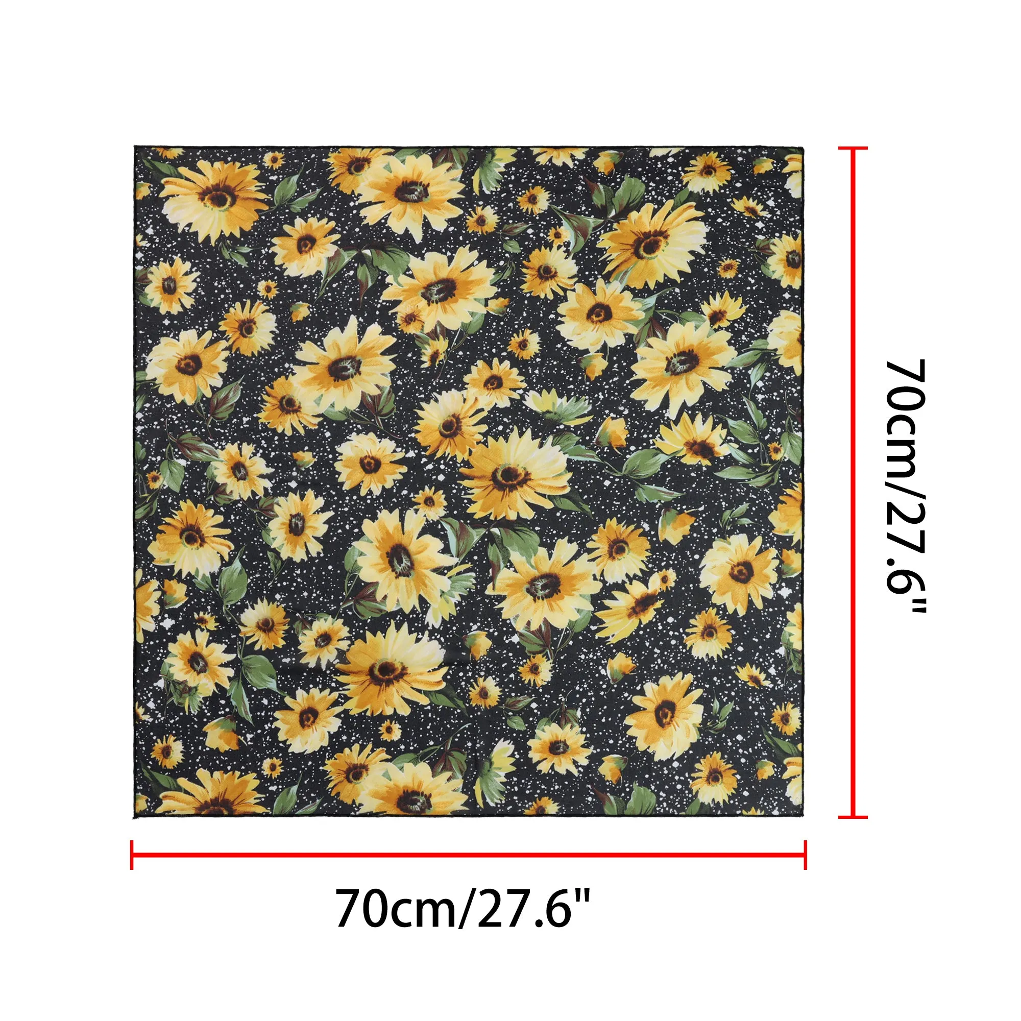Chiffon Floral Print Square Kerchief Neck Scarf Neckerchief