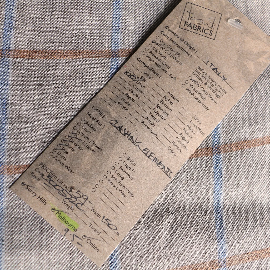 Clashing Elements Linen Check