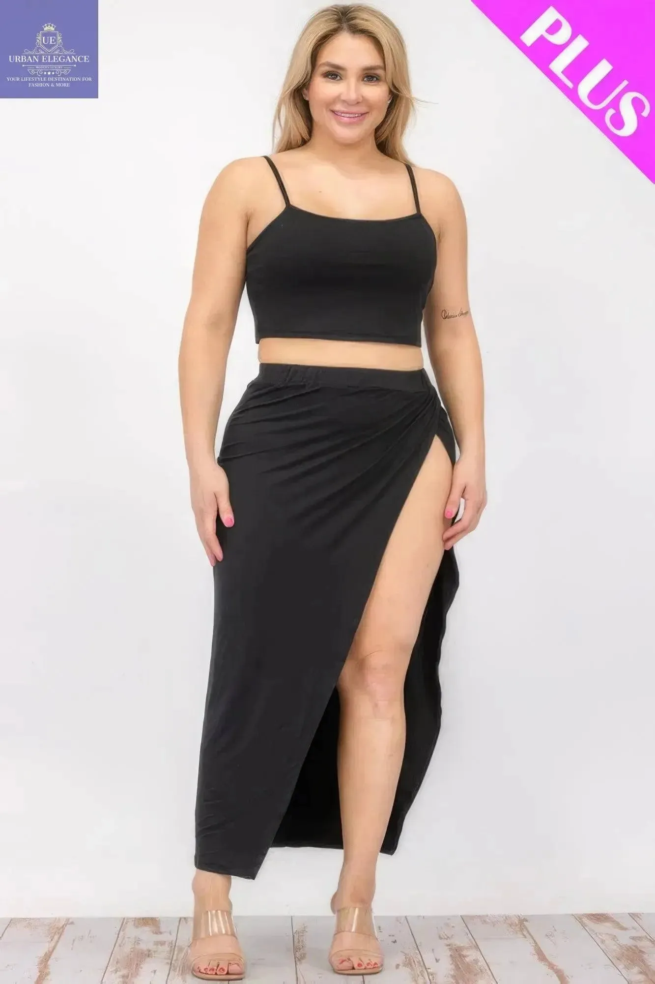 Curvy Crop Cami & Maxi Skirt Set