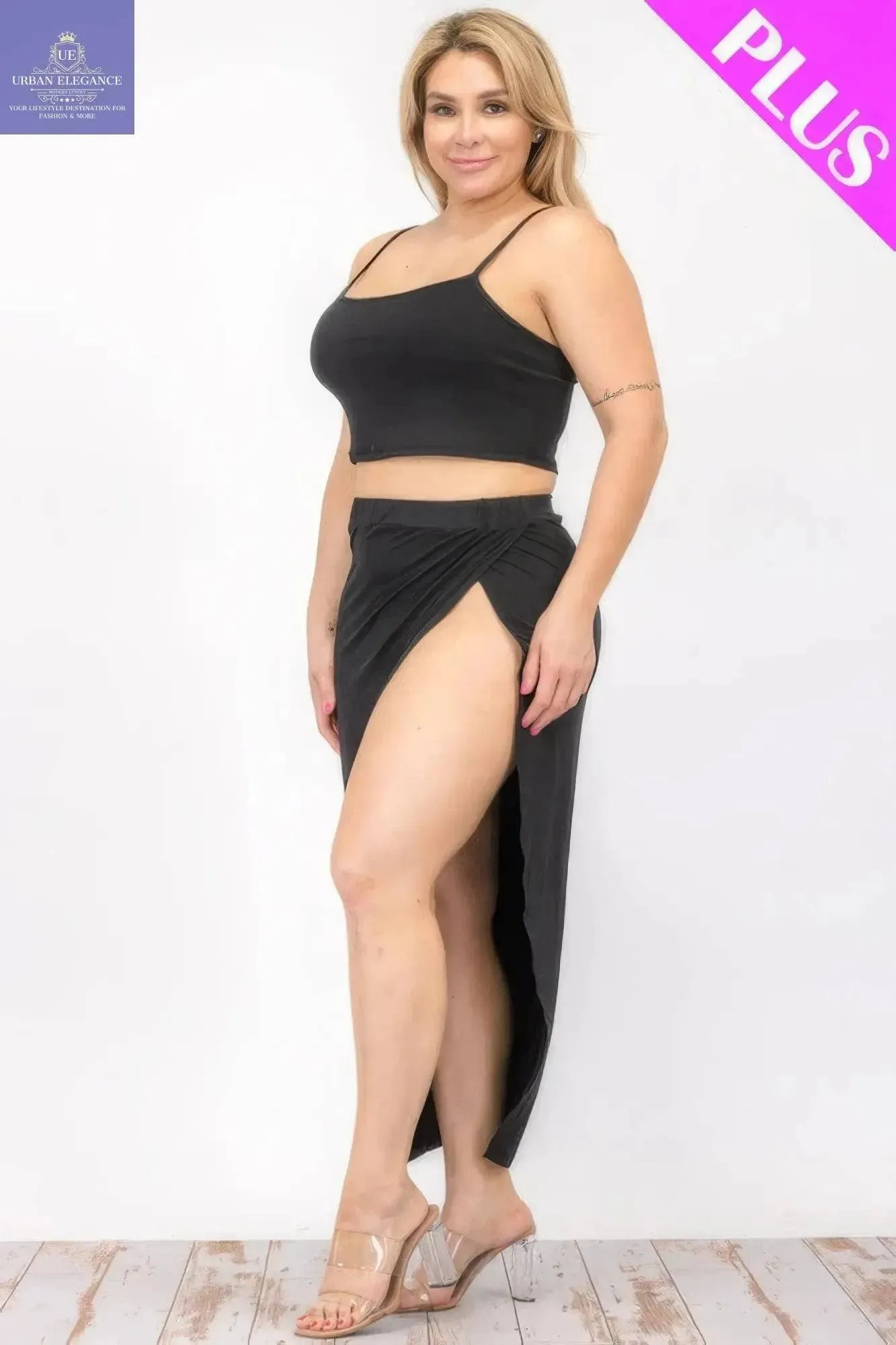 Curvy Crop Cami & Maxi Skirt Set